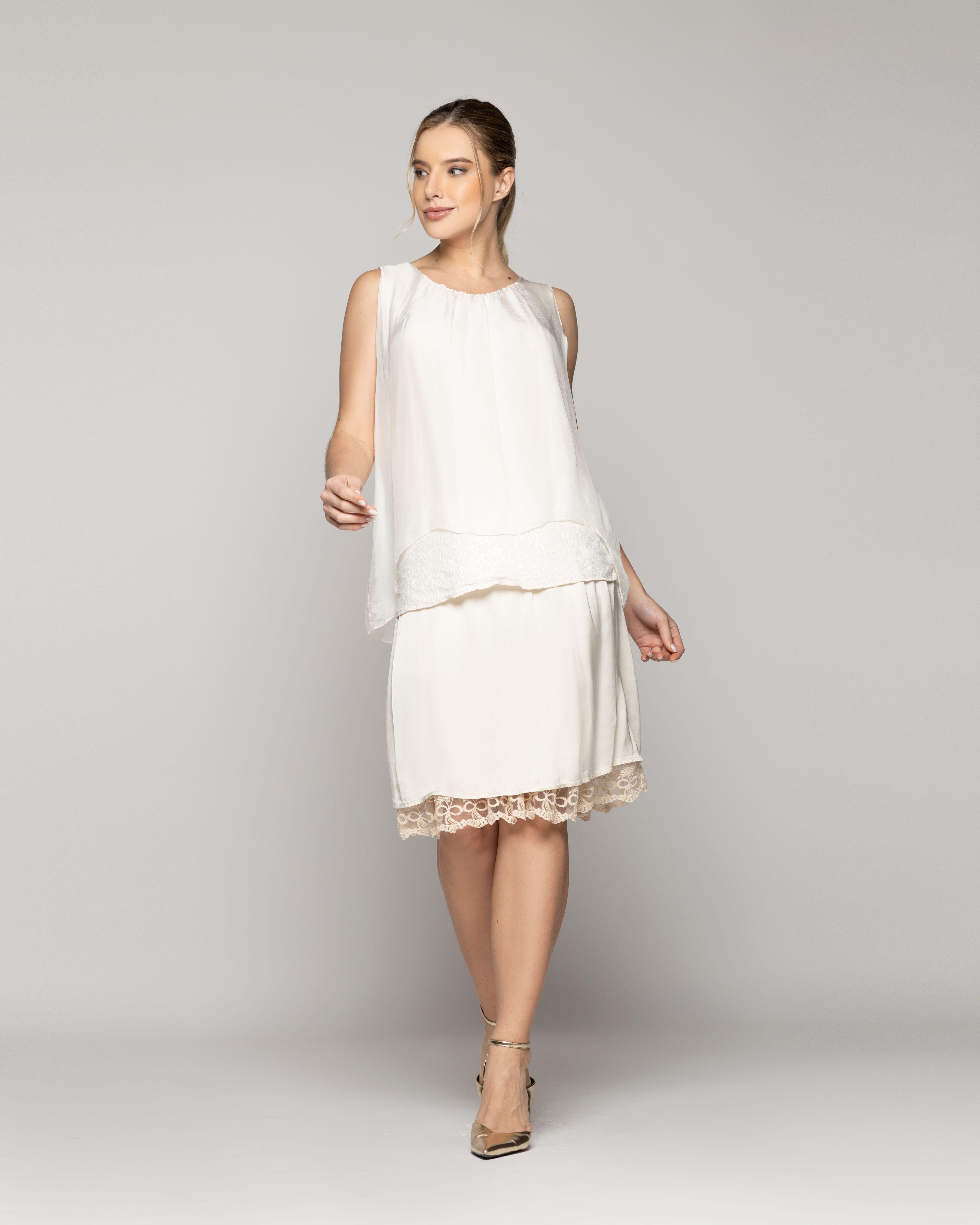 Top Mujer Tiare Sin Mangas Blanco Crudo Lineatre-4