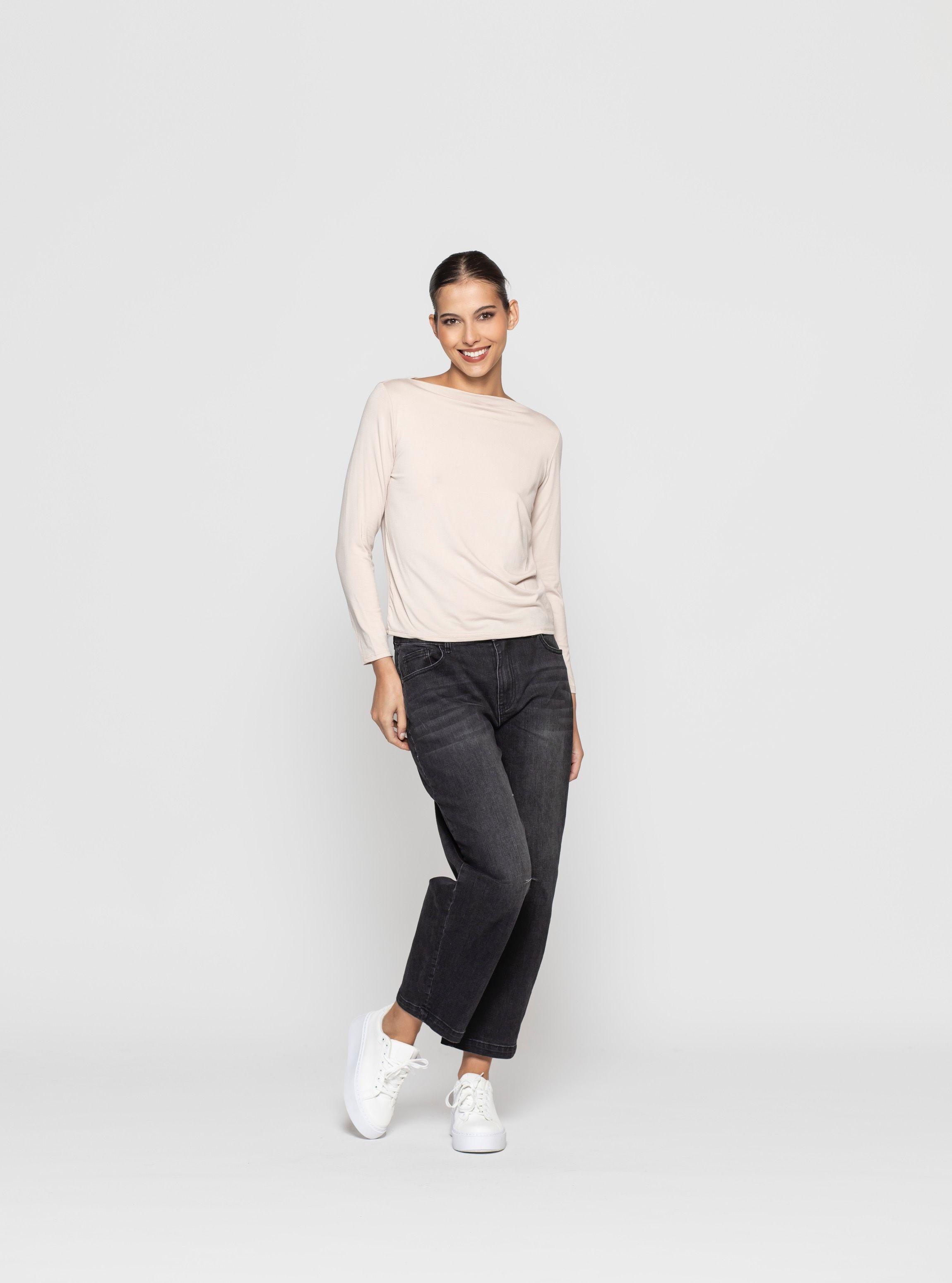 Polera Mujer Iris Beige Lineatre-2