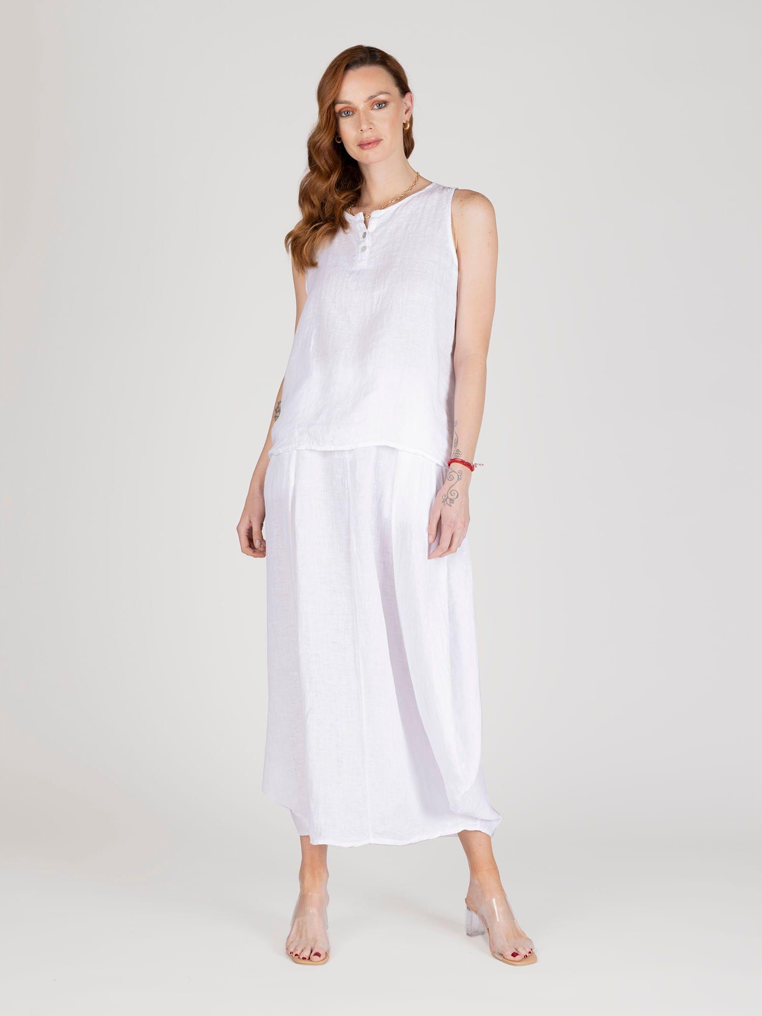 Top Lino Blanco Lineatre-3