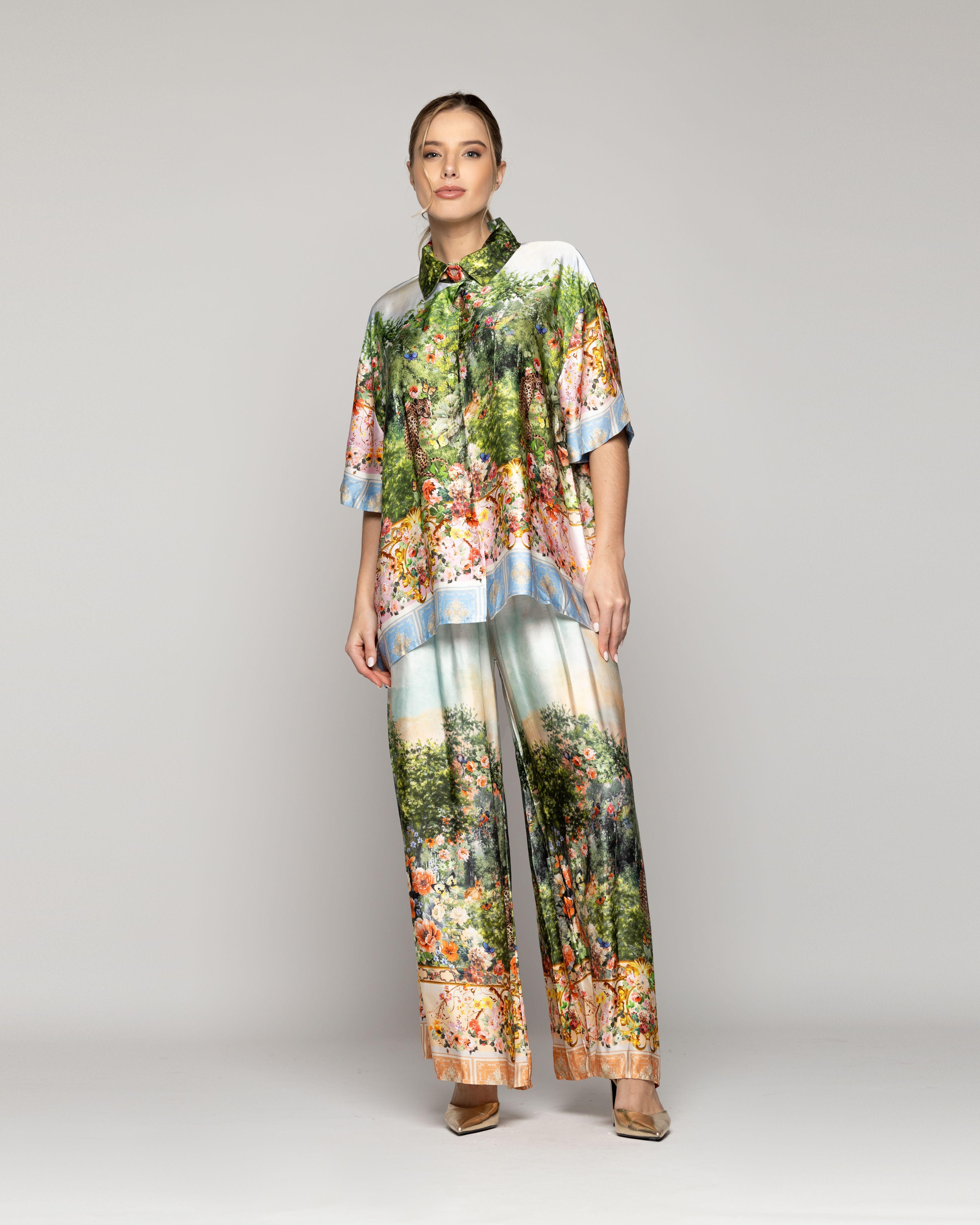 Blusa Mujer Pasqualina Estampado Flora Y Fauna Lineatre-4