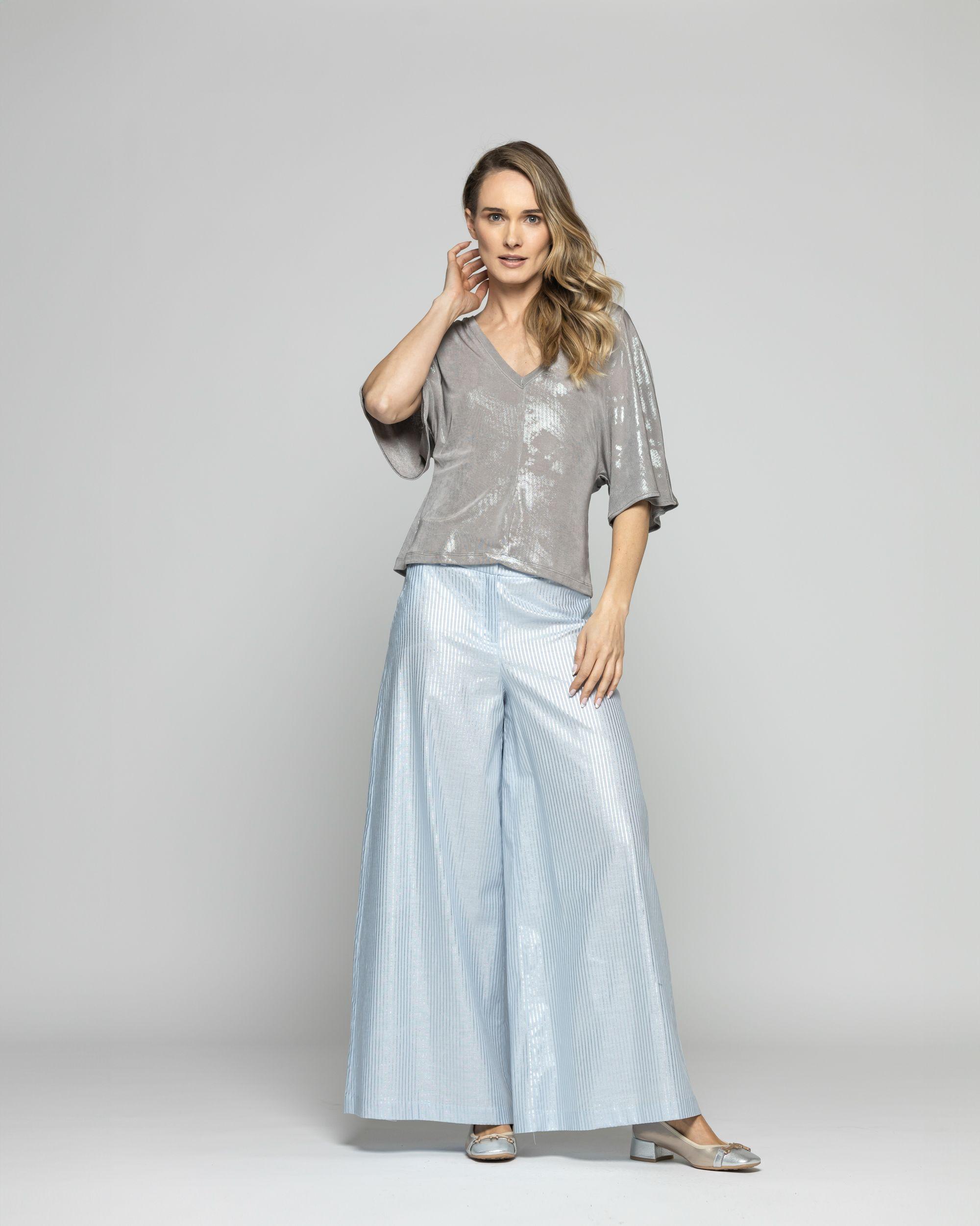 Polera Mujer Oxalis Escote V Satinada Café Taupe Ludovica-1