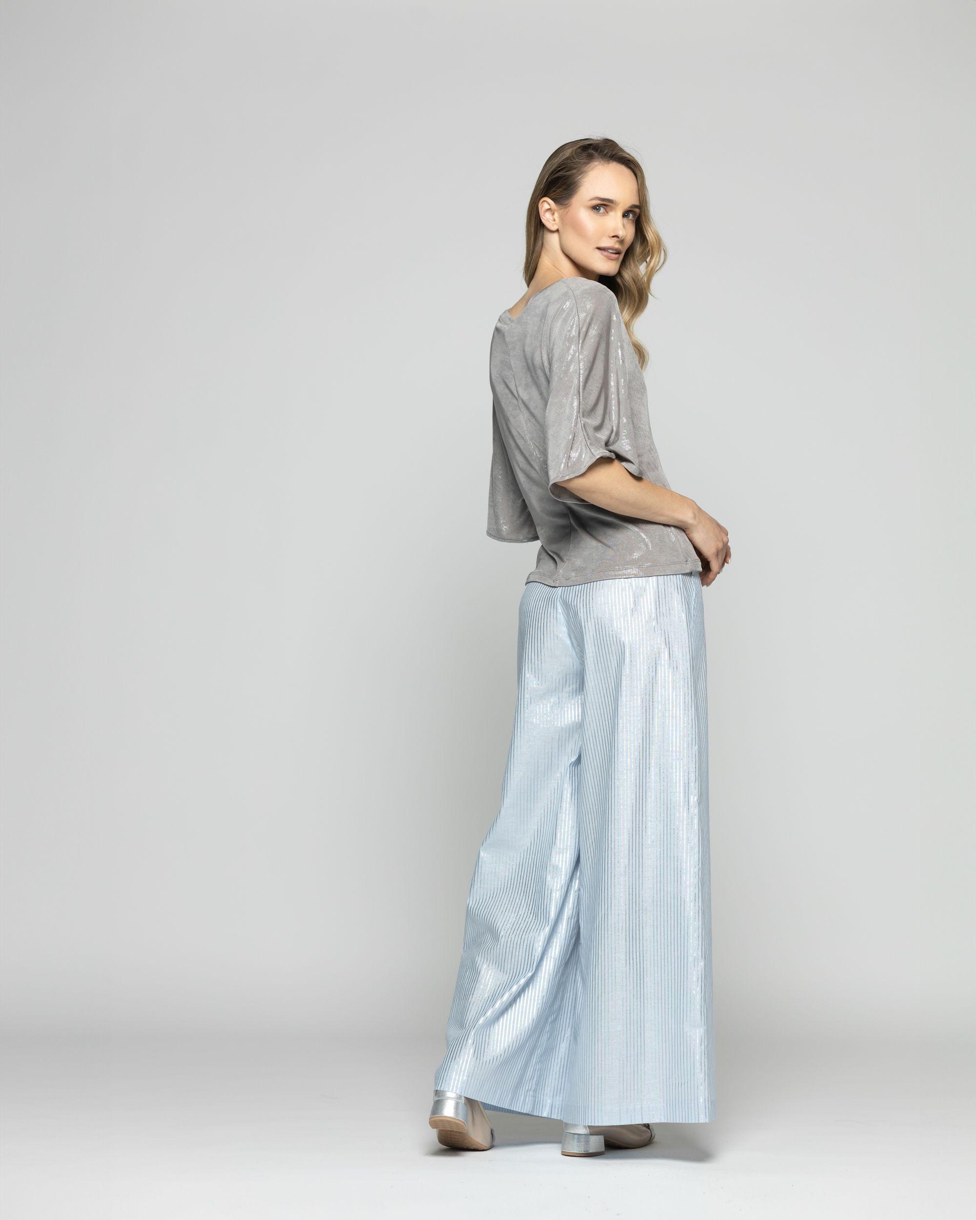 Polera Mujer Oxalis Escote V Satinada Café Taupe Ludovica-6