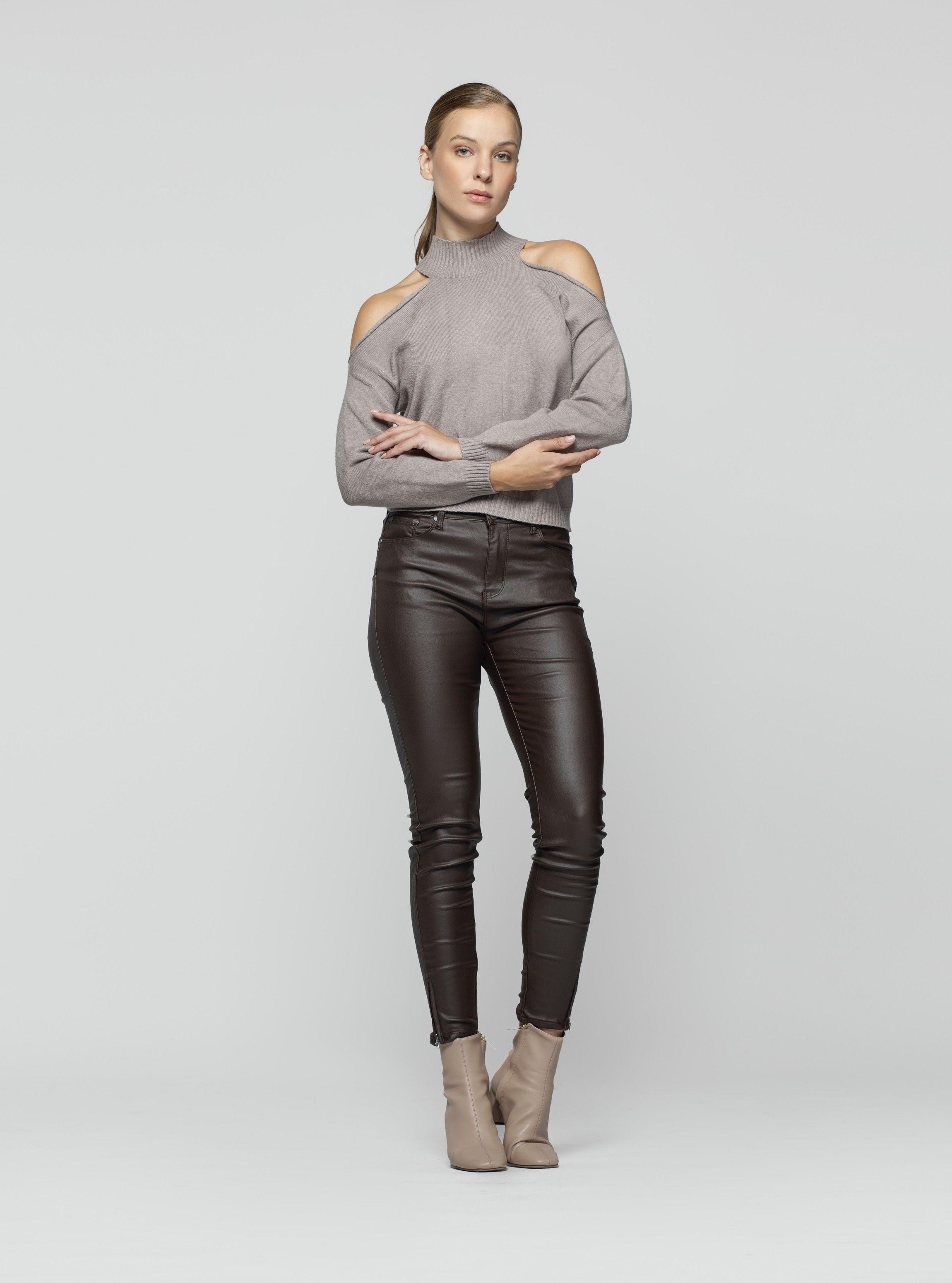 Sweater Mujer Tessa Café Lineatre-2