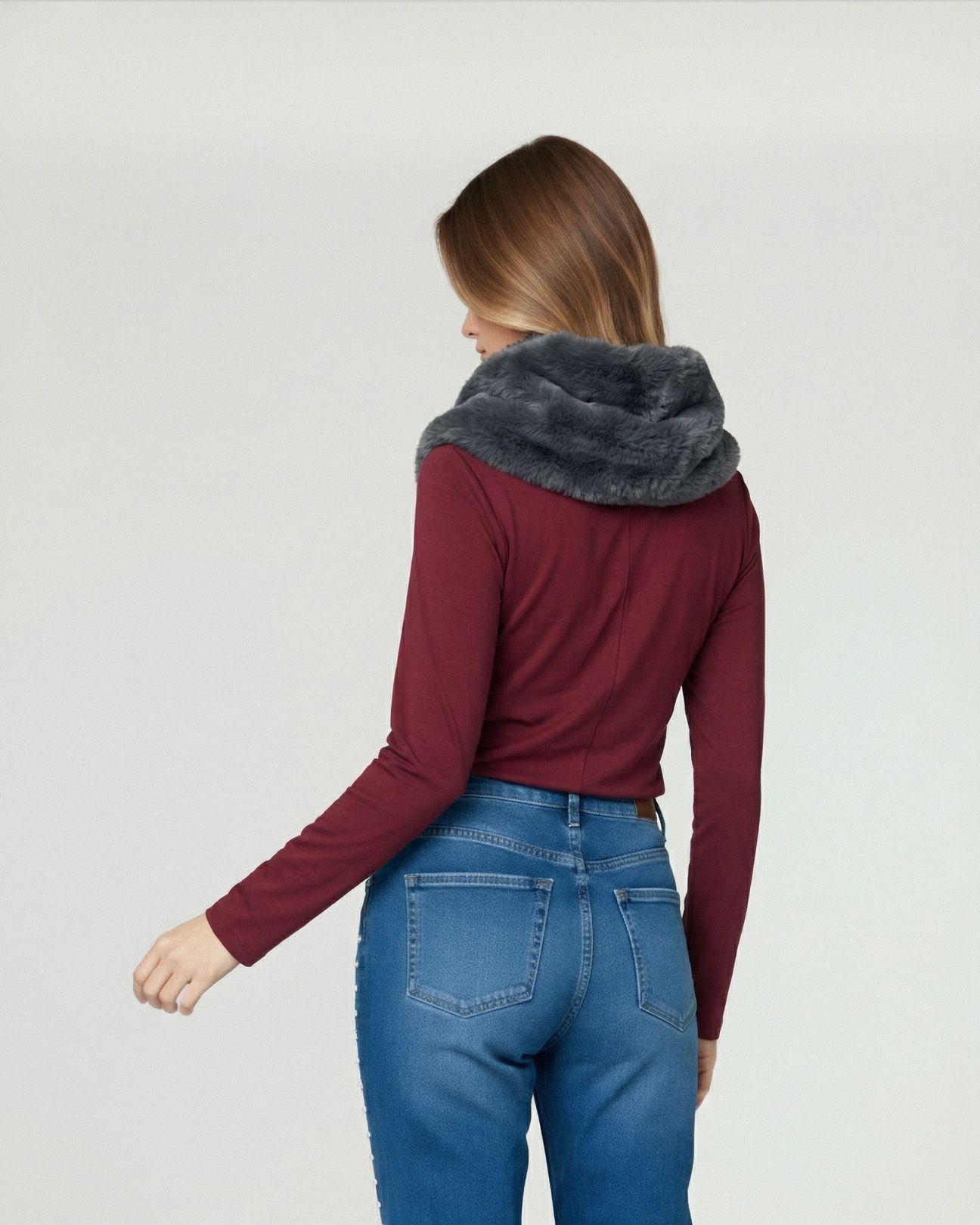 Cuello Mujer Stella Gris Lineatre-2