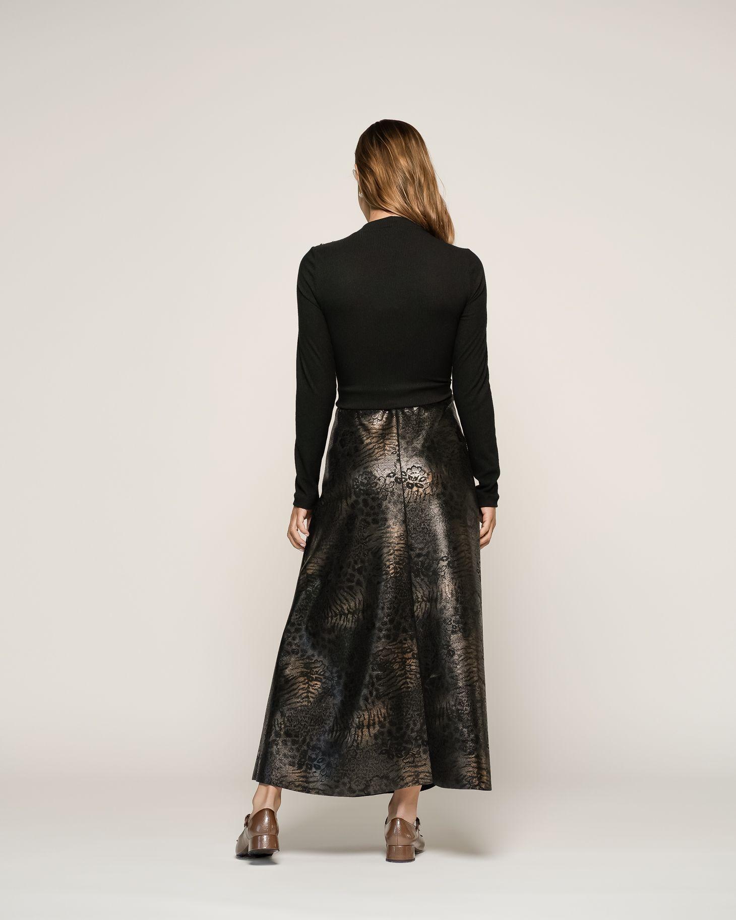 Vestido Gabriela Serpiente Noir Noir Cuello redondo Manga larga Ajustada Puño ajustado Mujer-2