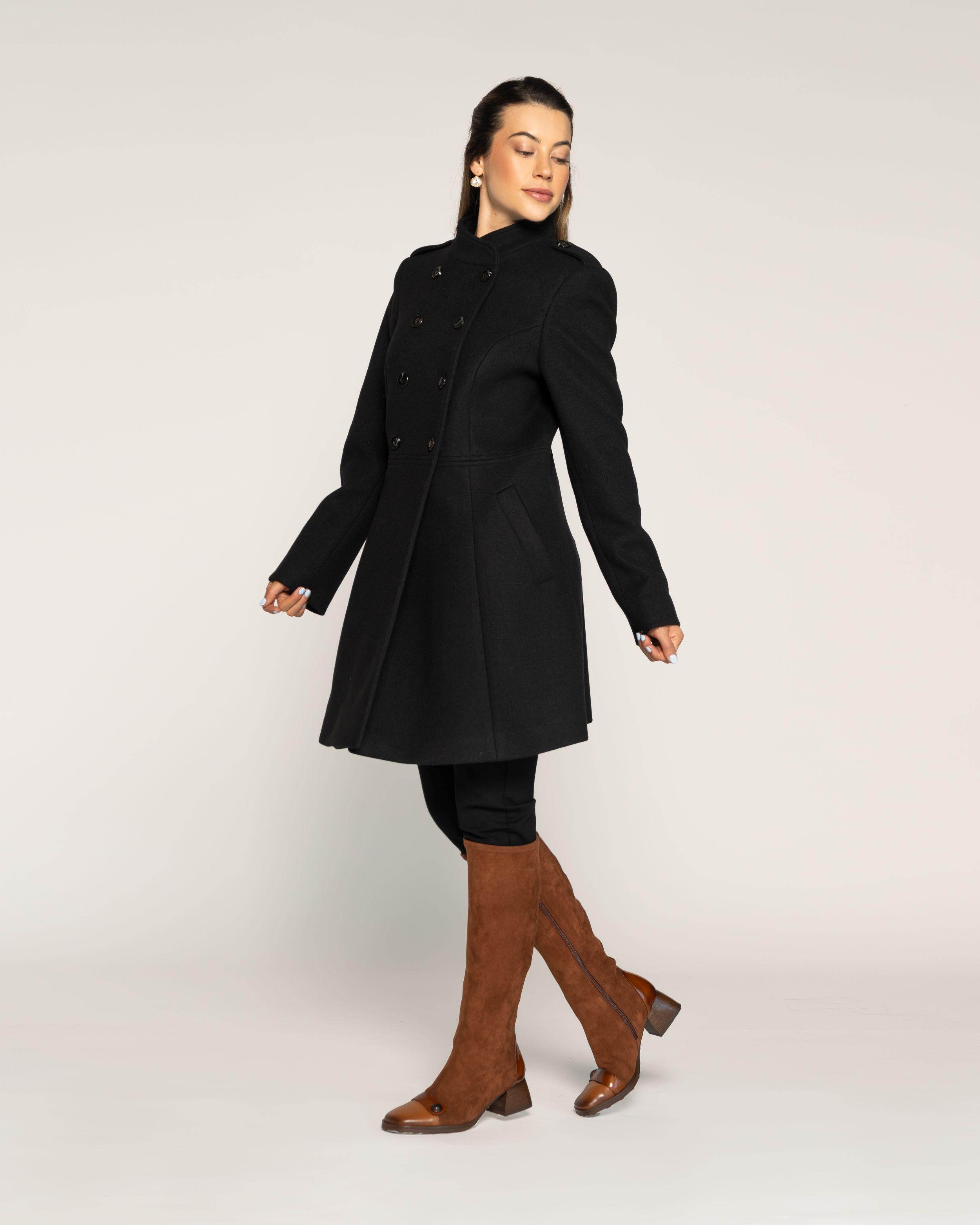 Abrigo Teodora Negro Cuello Alto Ludovica-1