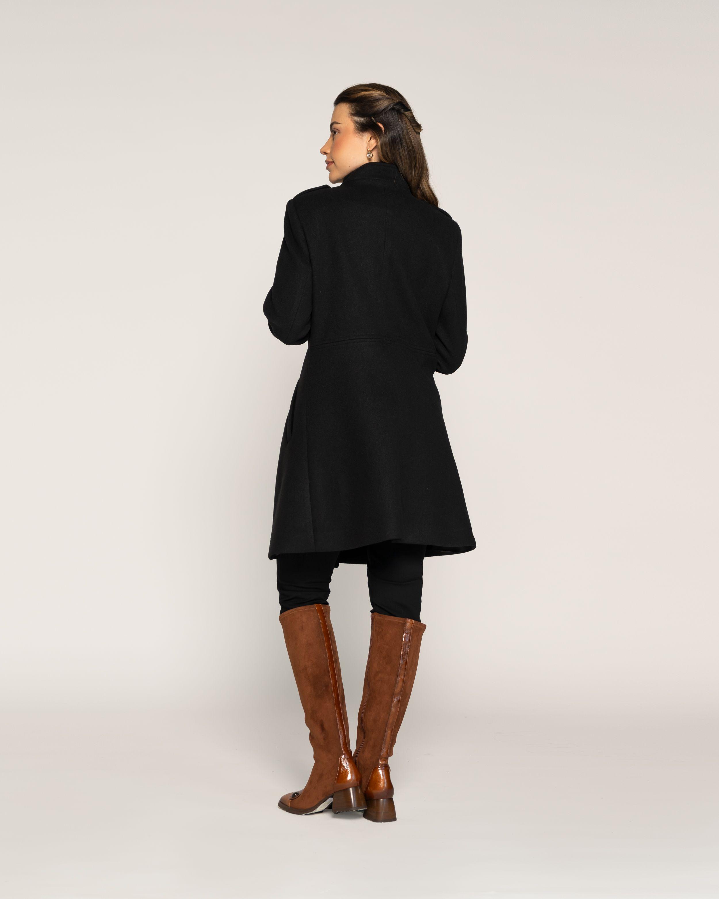 Abrigo Teodora Negro Cuello Alto Ludovica-2