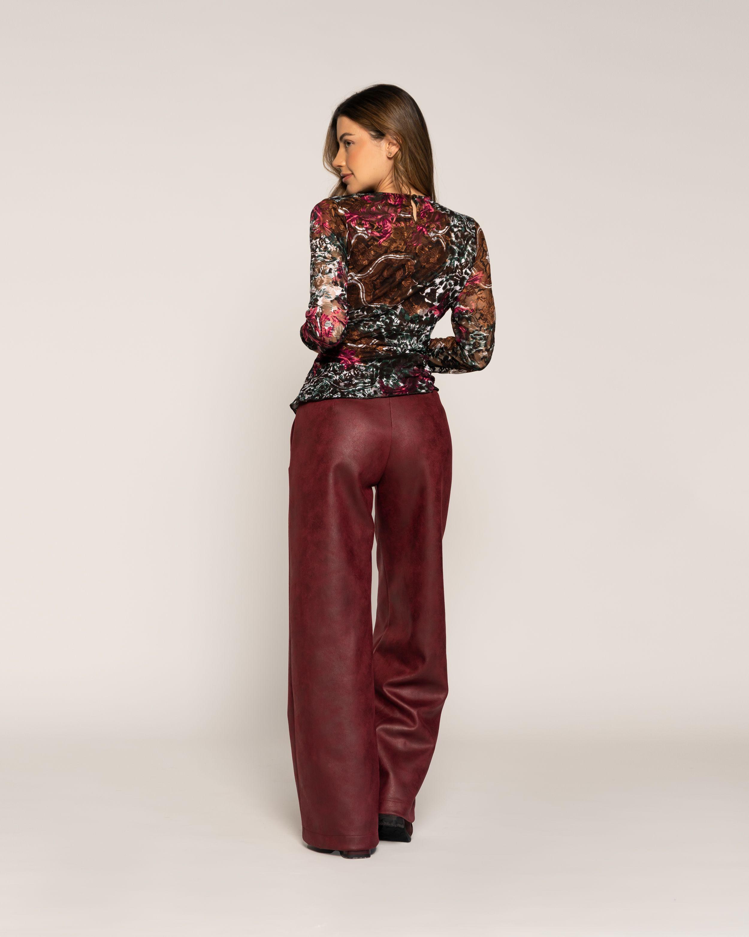 Polera Rozana Multicolor Ajustada Cuello Redondo Manga Larga Ludovica-2