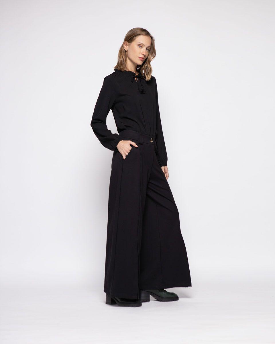 Pantalon Mujer Lobelia Negro Ludovica-1