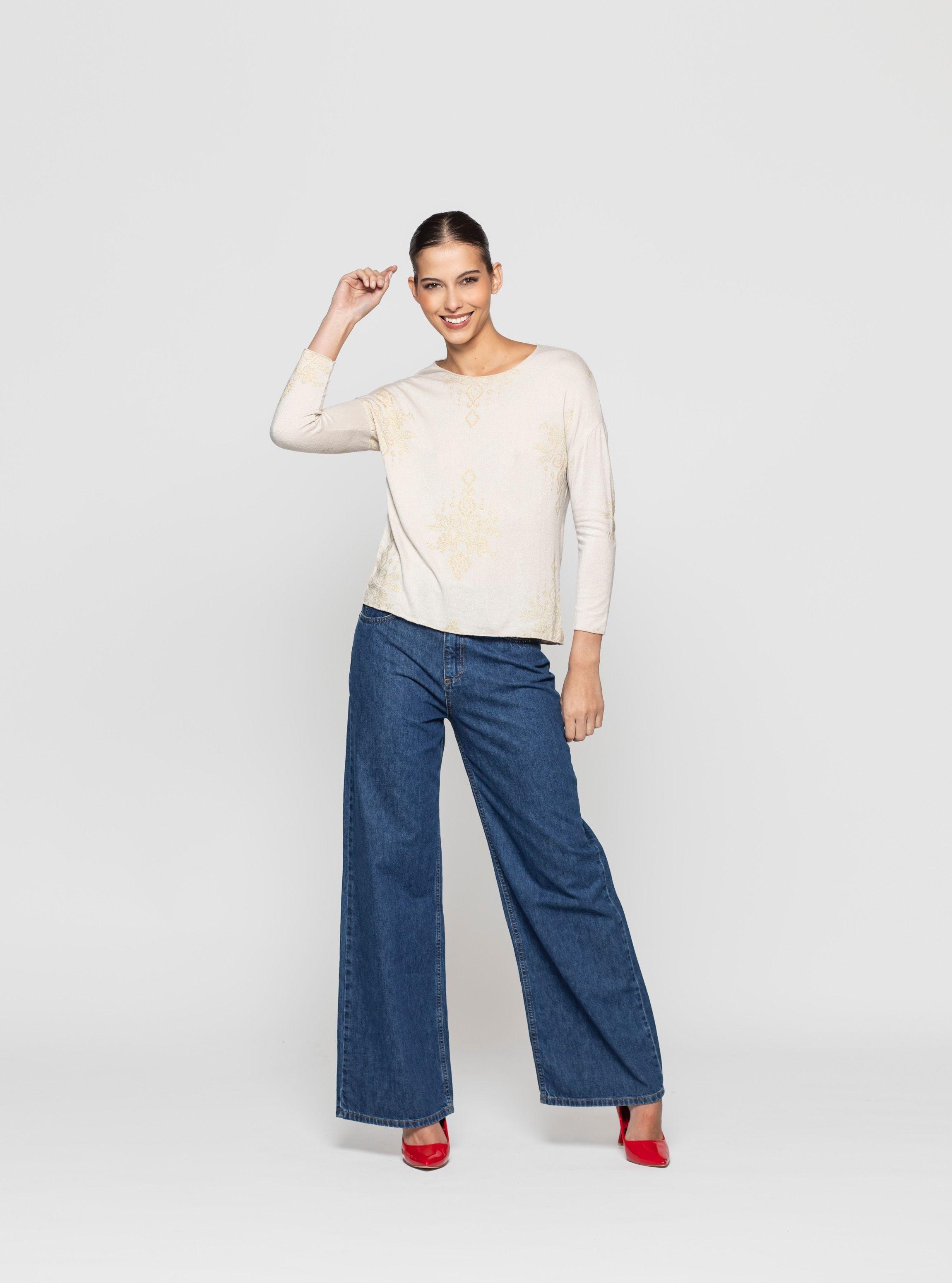 Polera Mujer Calia Beige Lineatre-2