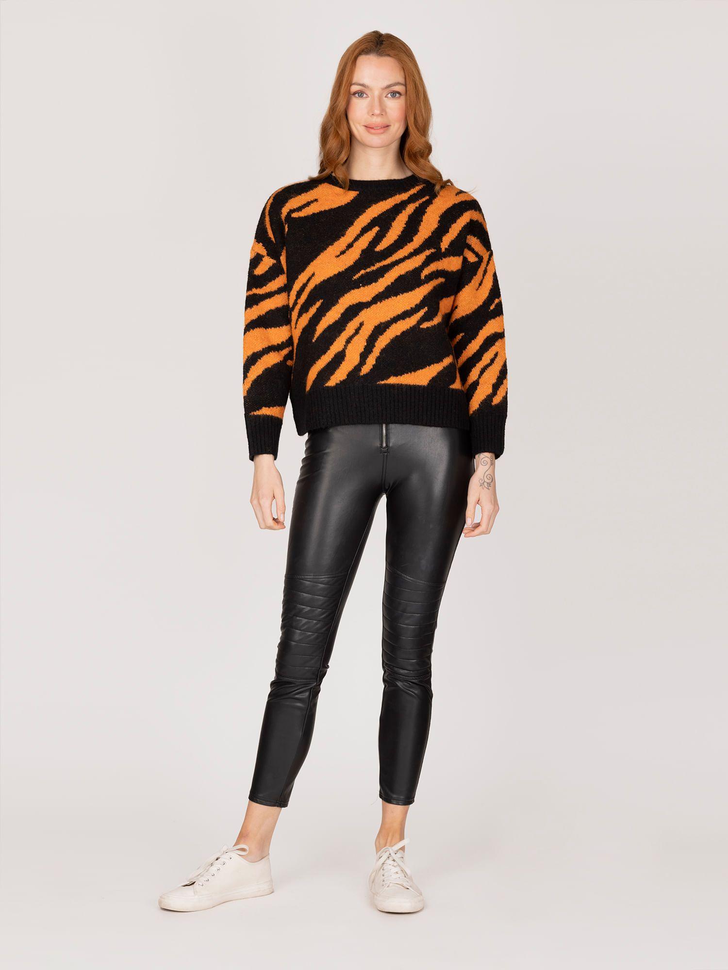 Sweater naranja animal print-2