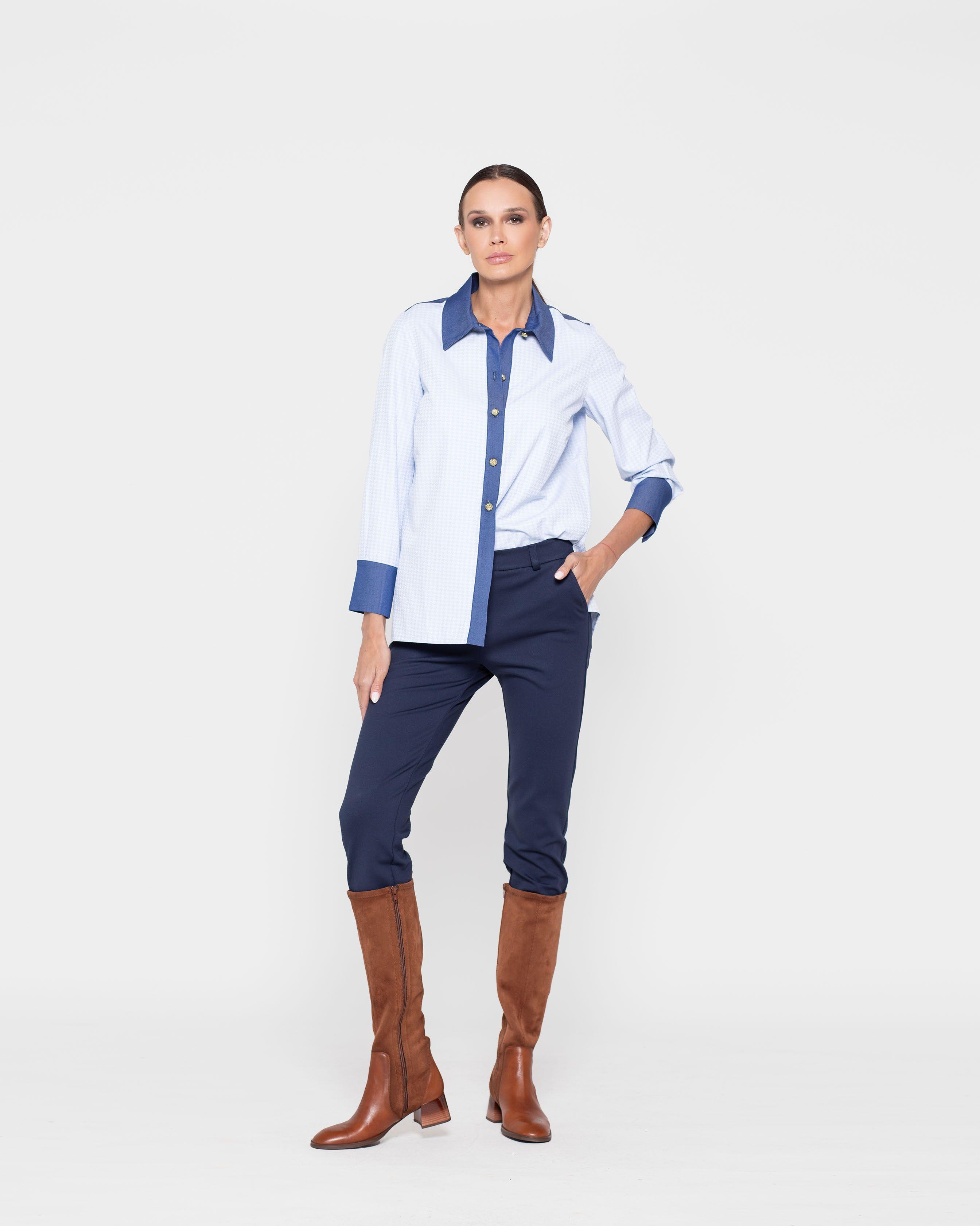 Blusa Mujer Orquidea Celeste Ludovica-0