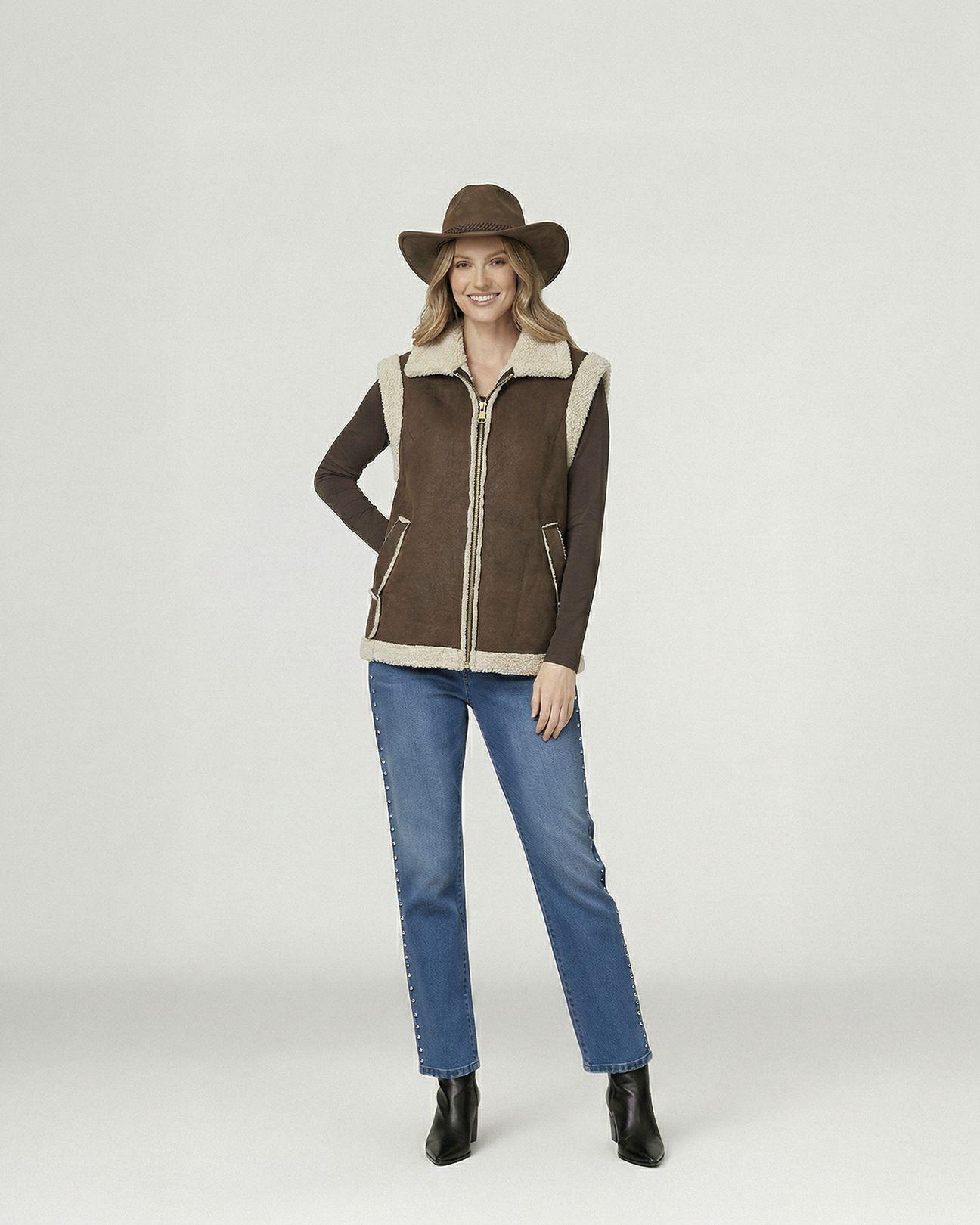 Sombrero Mujer Emilia Taupe Lineatre-2