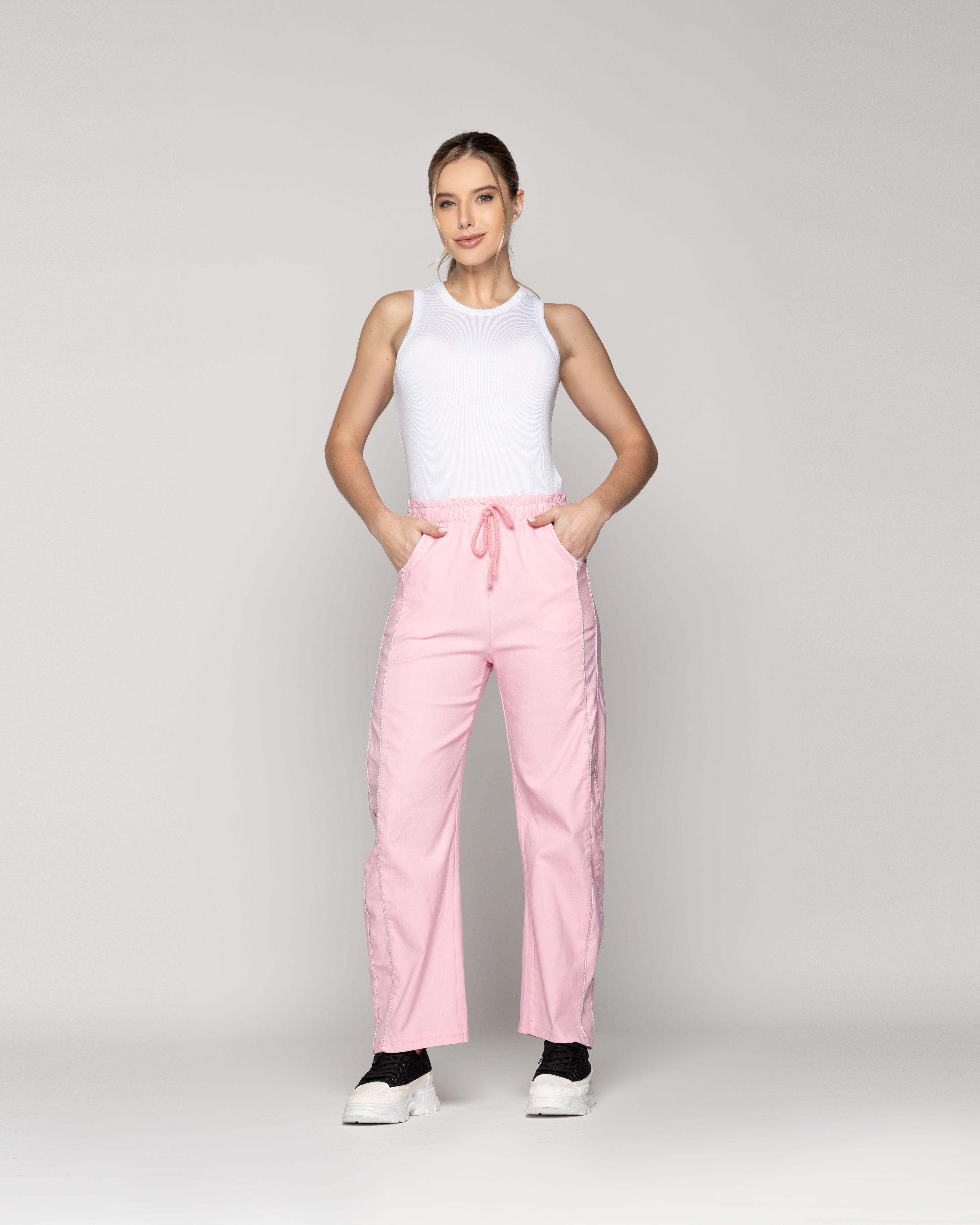 Pantalón Mujer Jogger Patrizia Corte Recto Rosado Lineatre-0