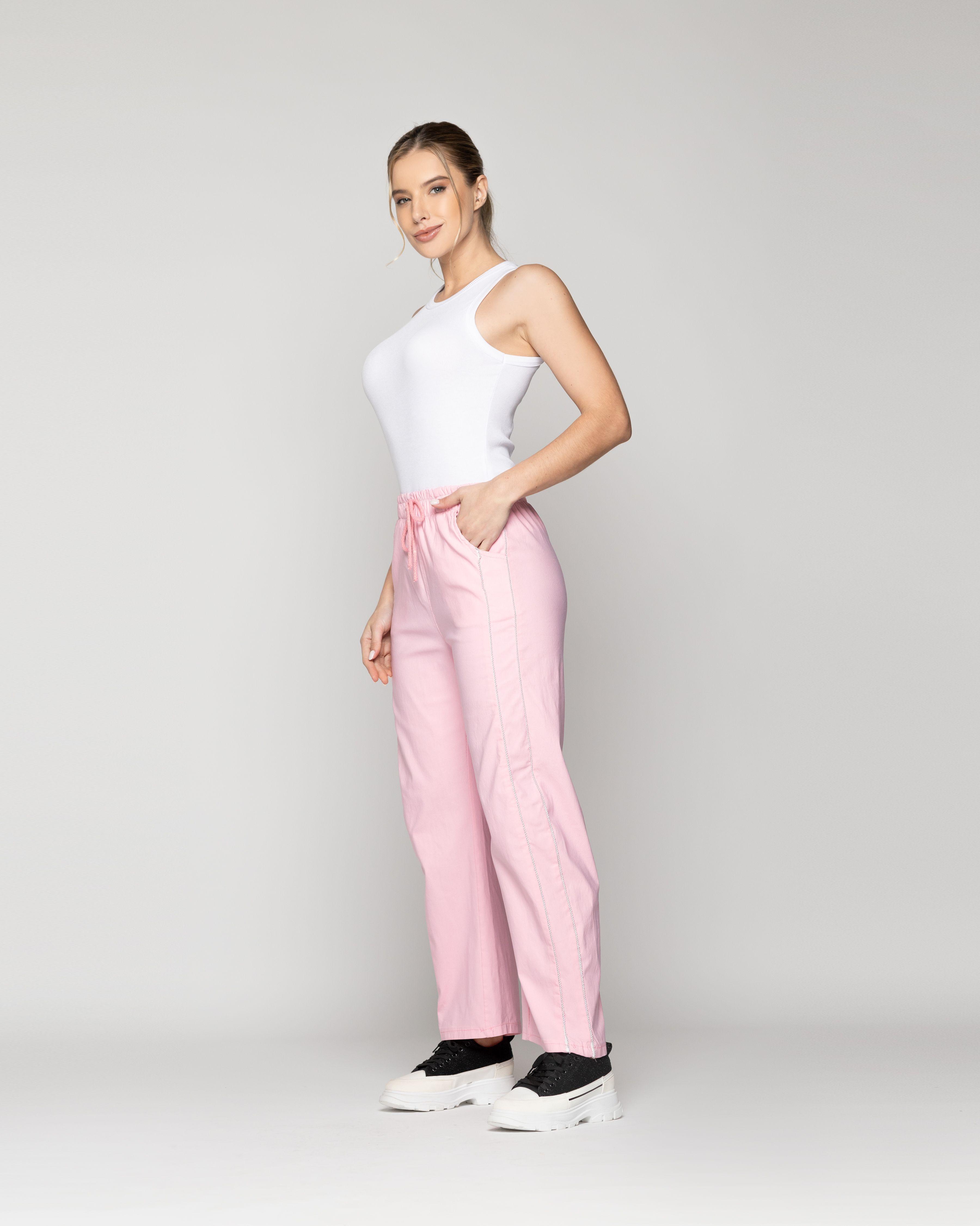 Pantalón Mujer Jogger Patrizia Corte Recto Rosado Lineatre-3