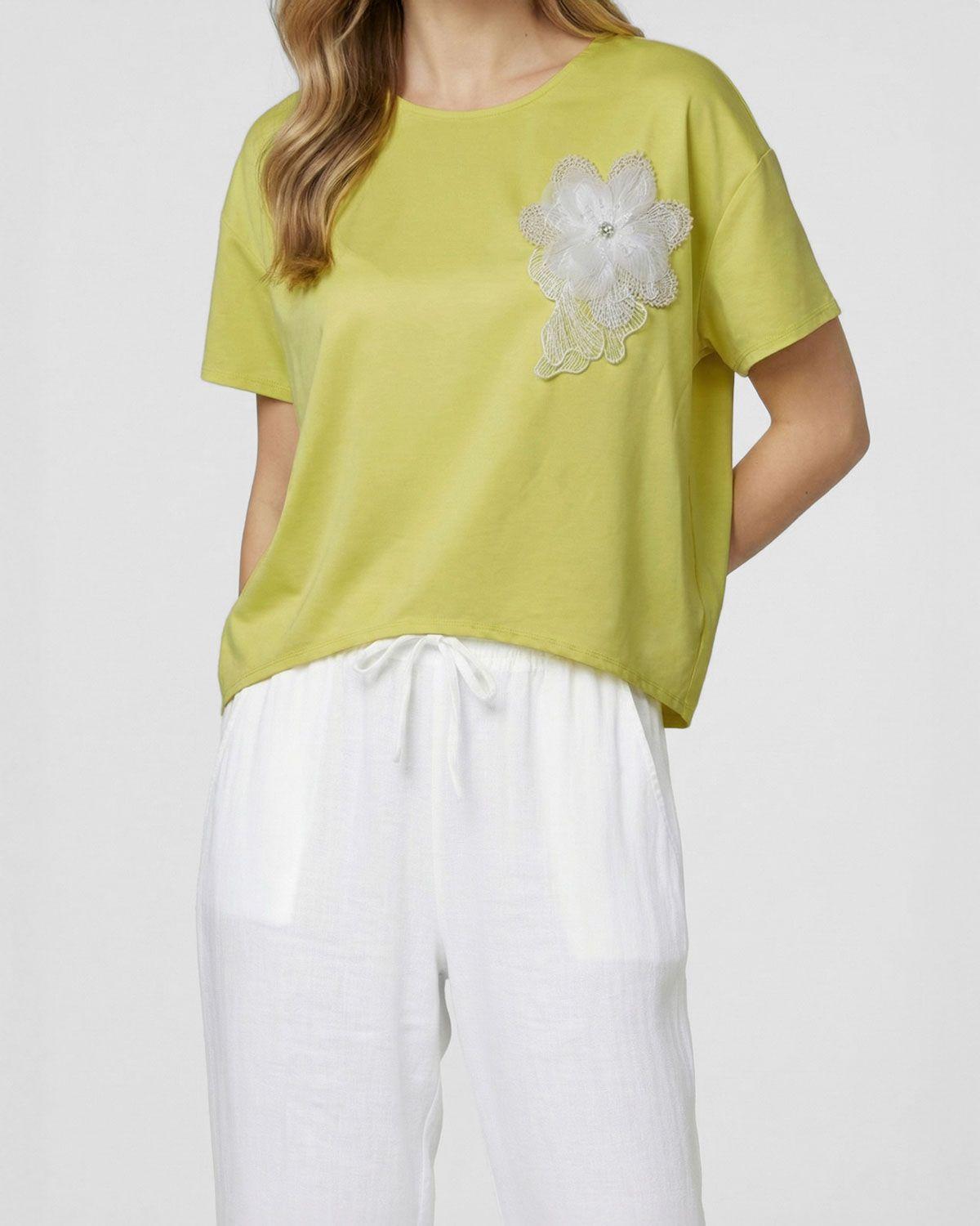 Polera Mujer Ursula Overside Amarillo Lineatre-3