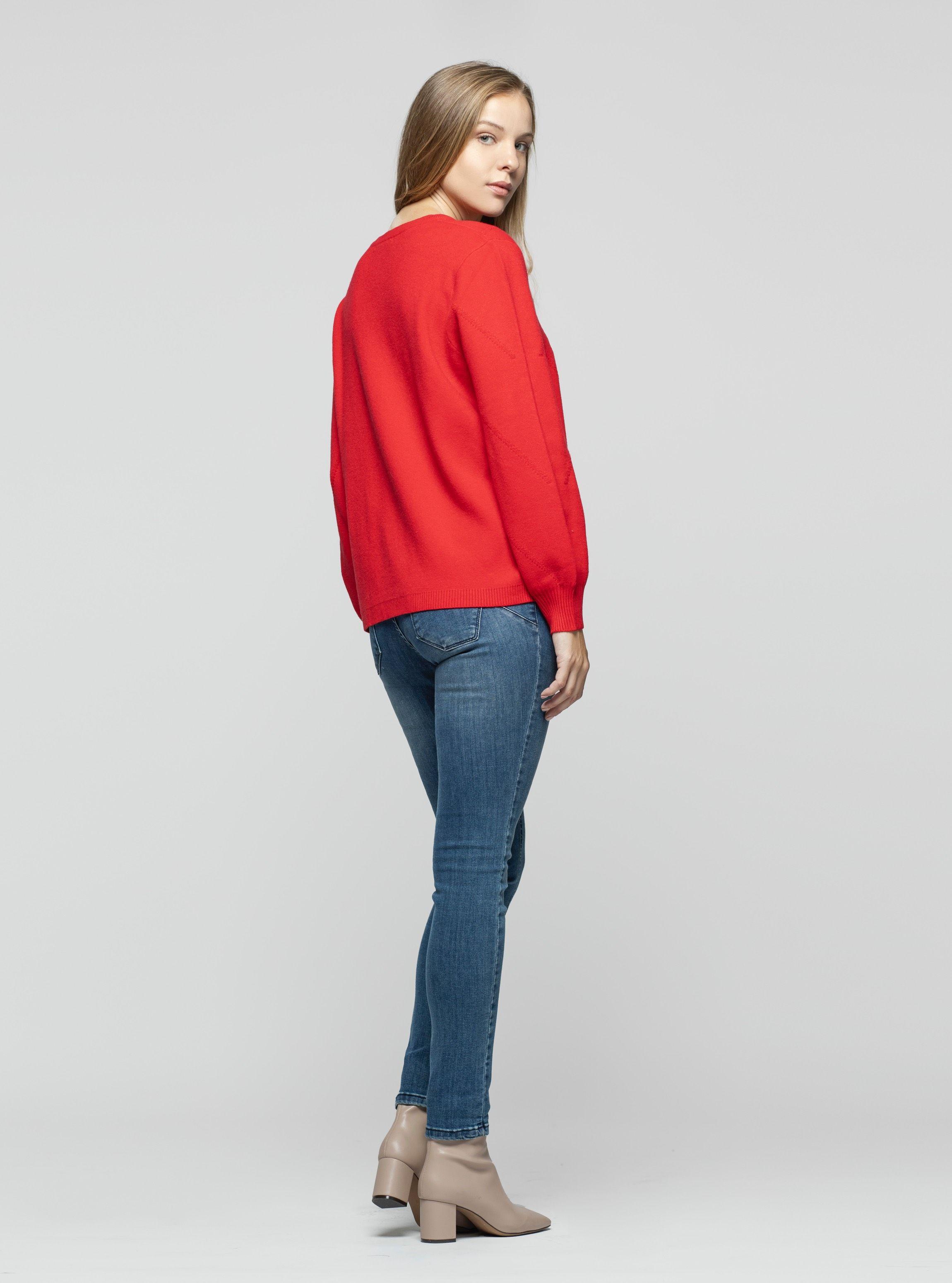 Sweater Mujer Samia Rojo Lineatre-2