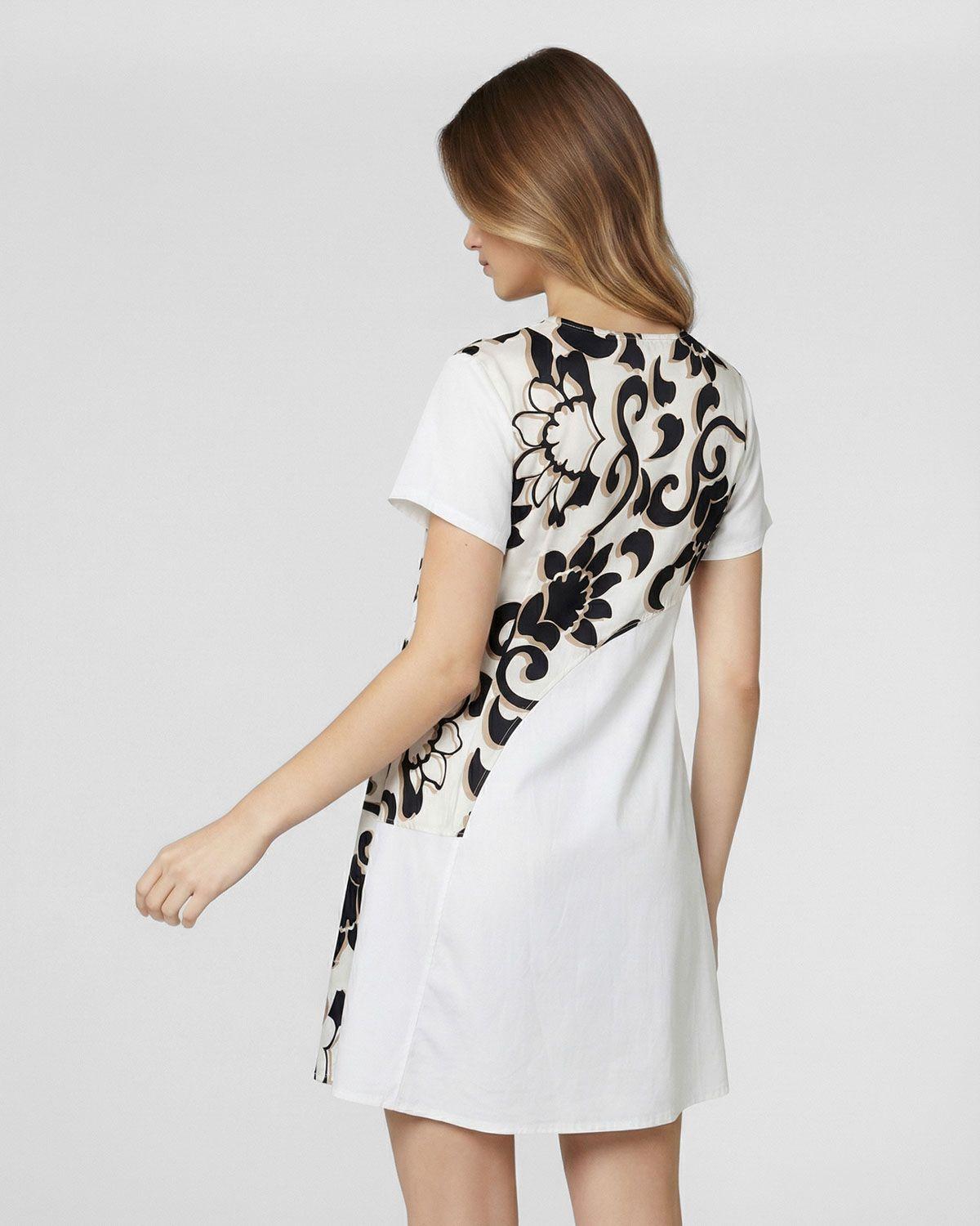 Vestido Mujer Orsola Medio Cuello redondo cierre Sin Blanco Lineatre-2