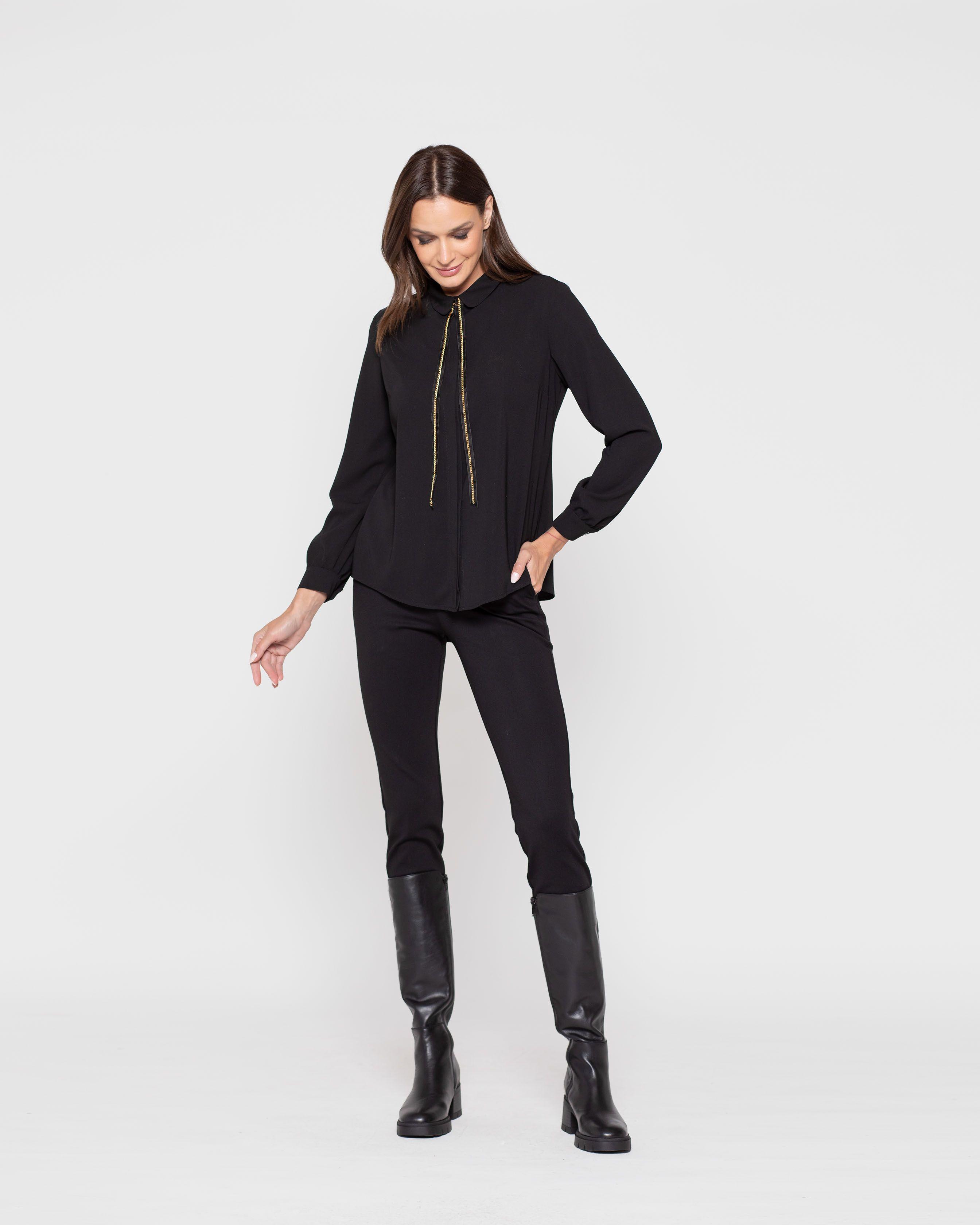 Blusa Mujer Azalea Negro Ludovica-0