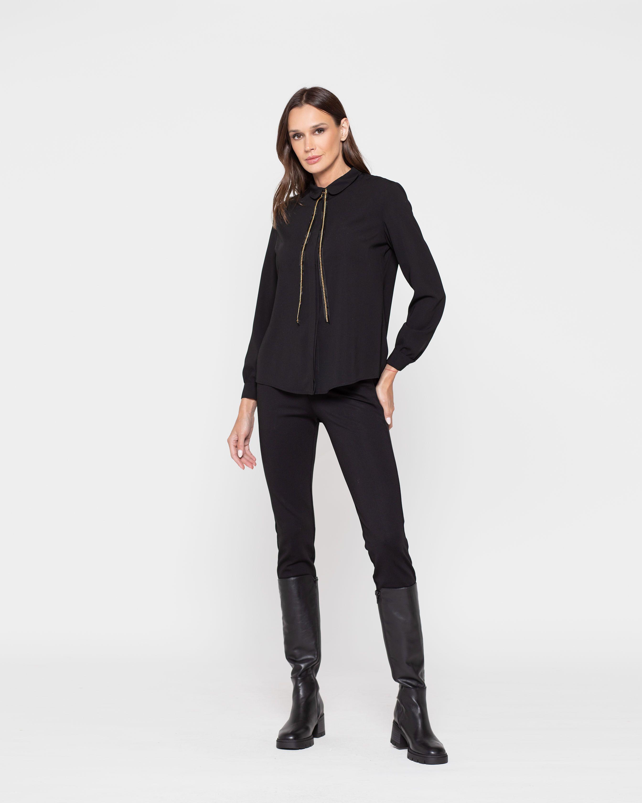 Blusa Mujer Azalea Negro Ludovica-1