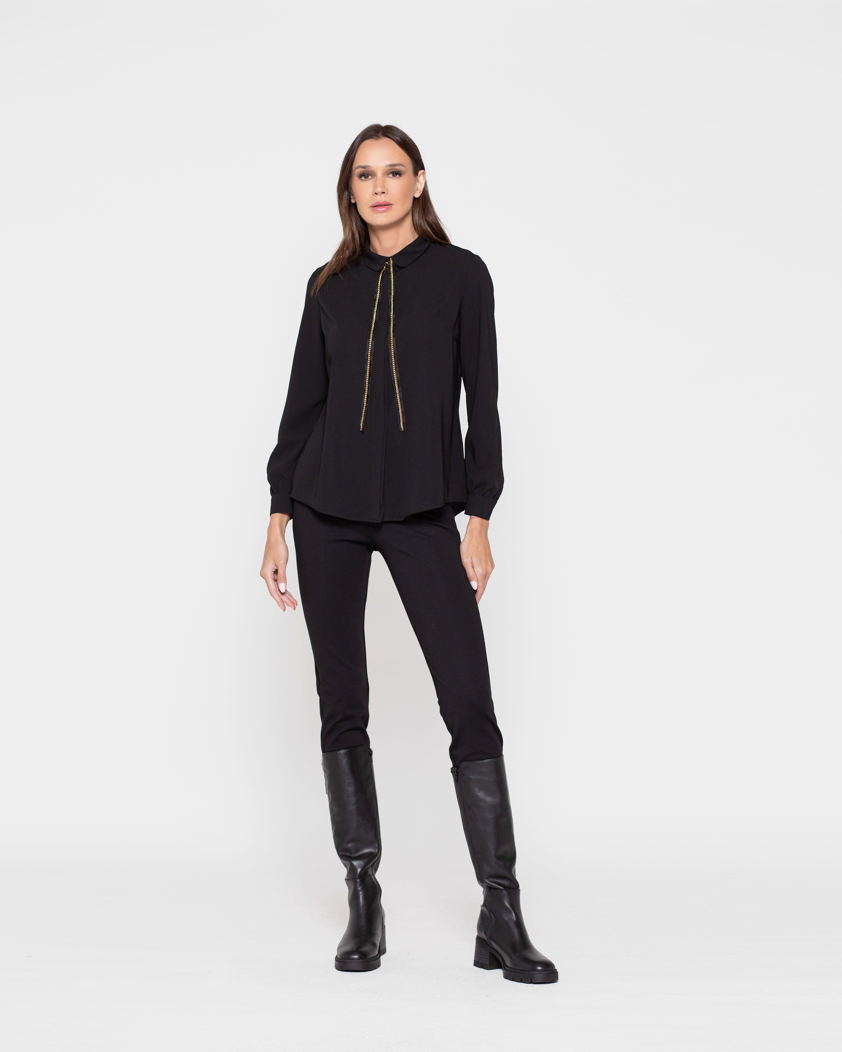 Blusa Mujer Azalea Negro Ludovica-2
