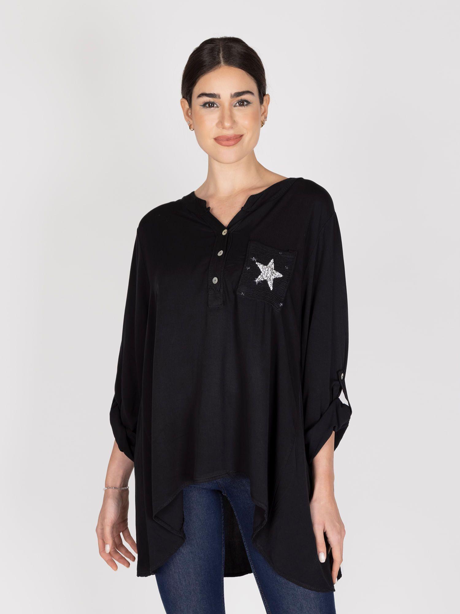 BLUSA NEGRA MANGA LARGA LINEATRE-2