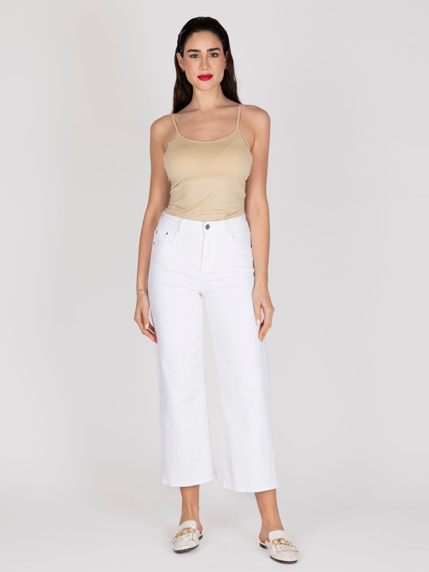 Jeans blanco lineatre-3