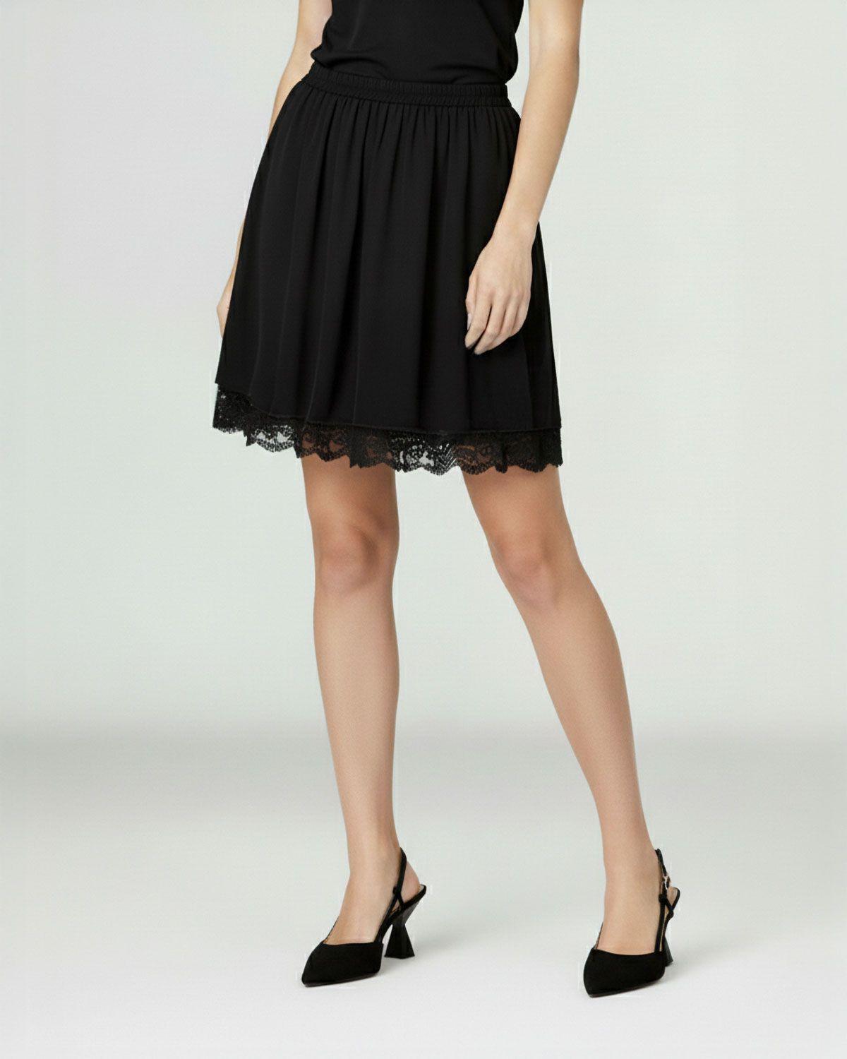 Falda Mujer Lidonia Medio cierre Sin Negro Lineatre-1