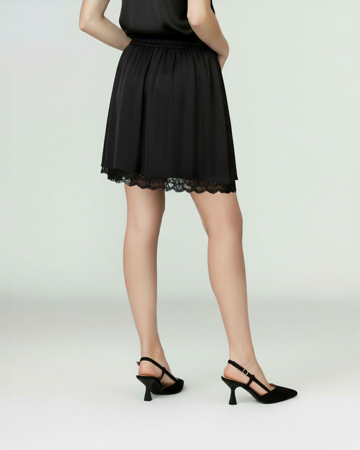 Falda Mujer Lidonia Medio cierre Sin Negro Lineatre-2