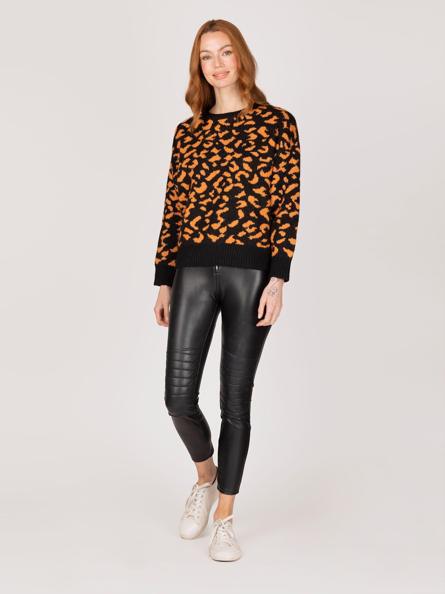 Sweater naranja animal print-0