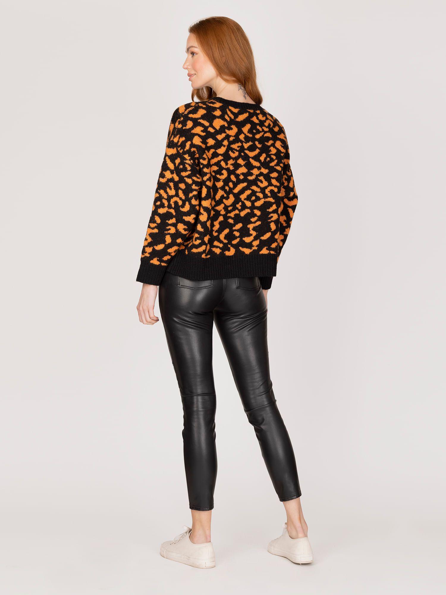 Sweater naranja animal print-3