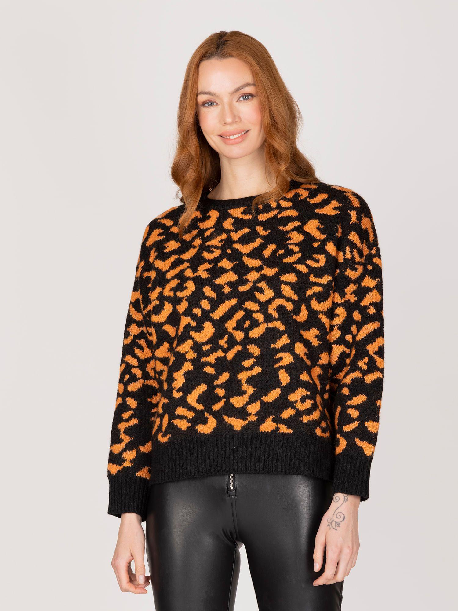 Sweater naranja animal print-0