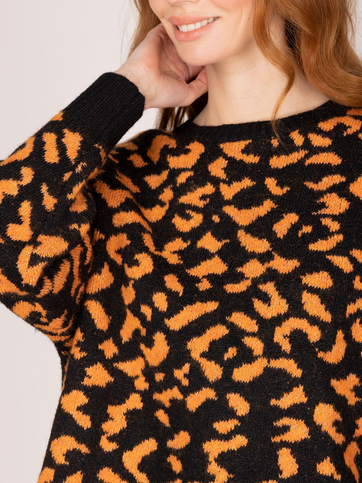 Sweater naranja animal print-1