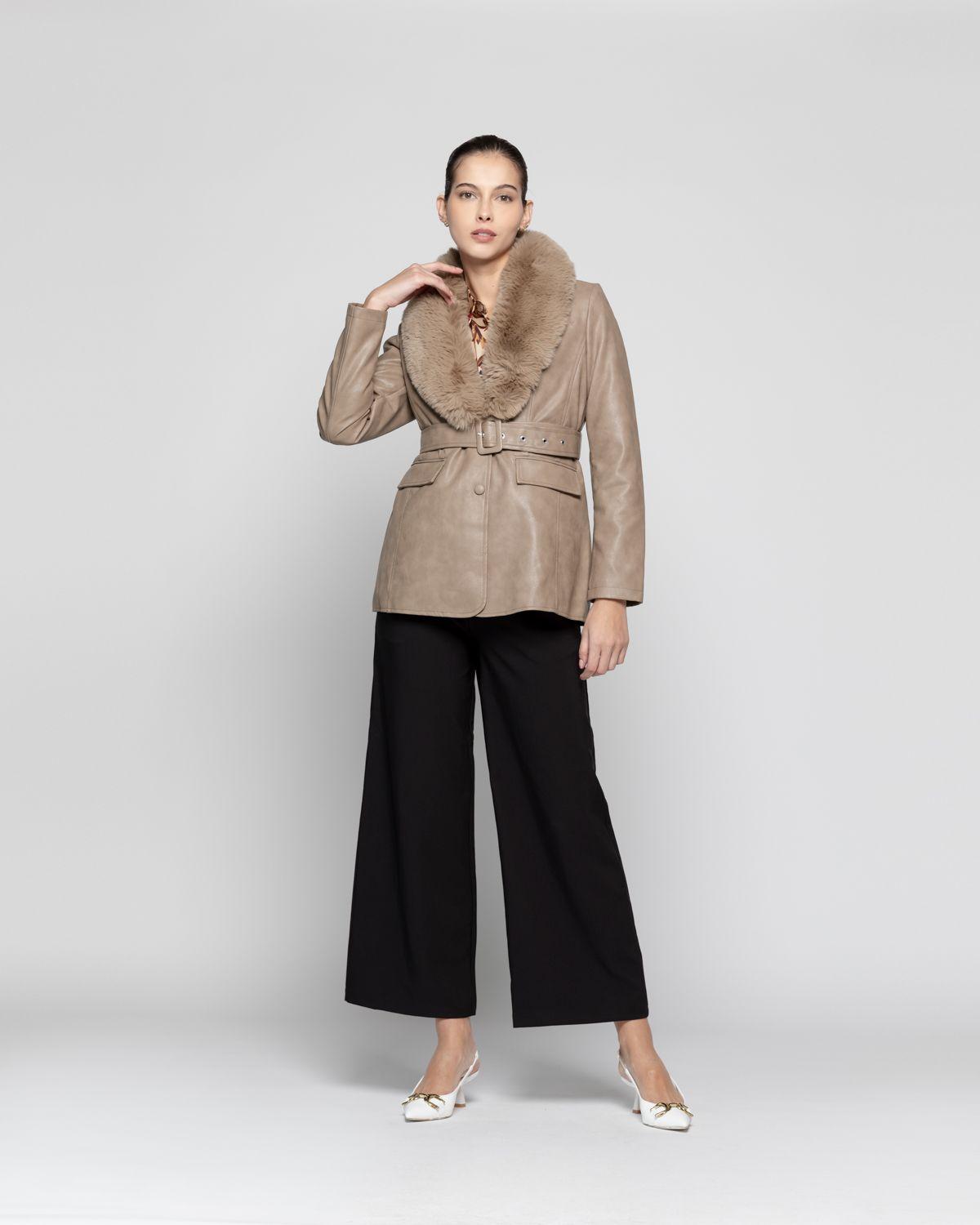 Chaqueta Mujer Almendra Café Lineatre-0