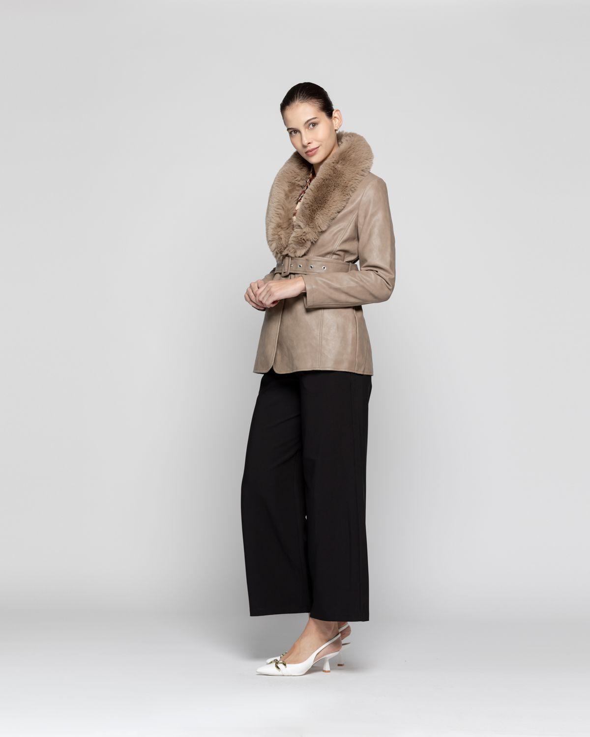 Chaqueta Mujer Almendra Café Lineatre-2