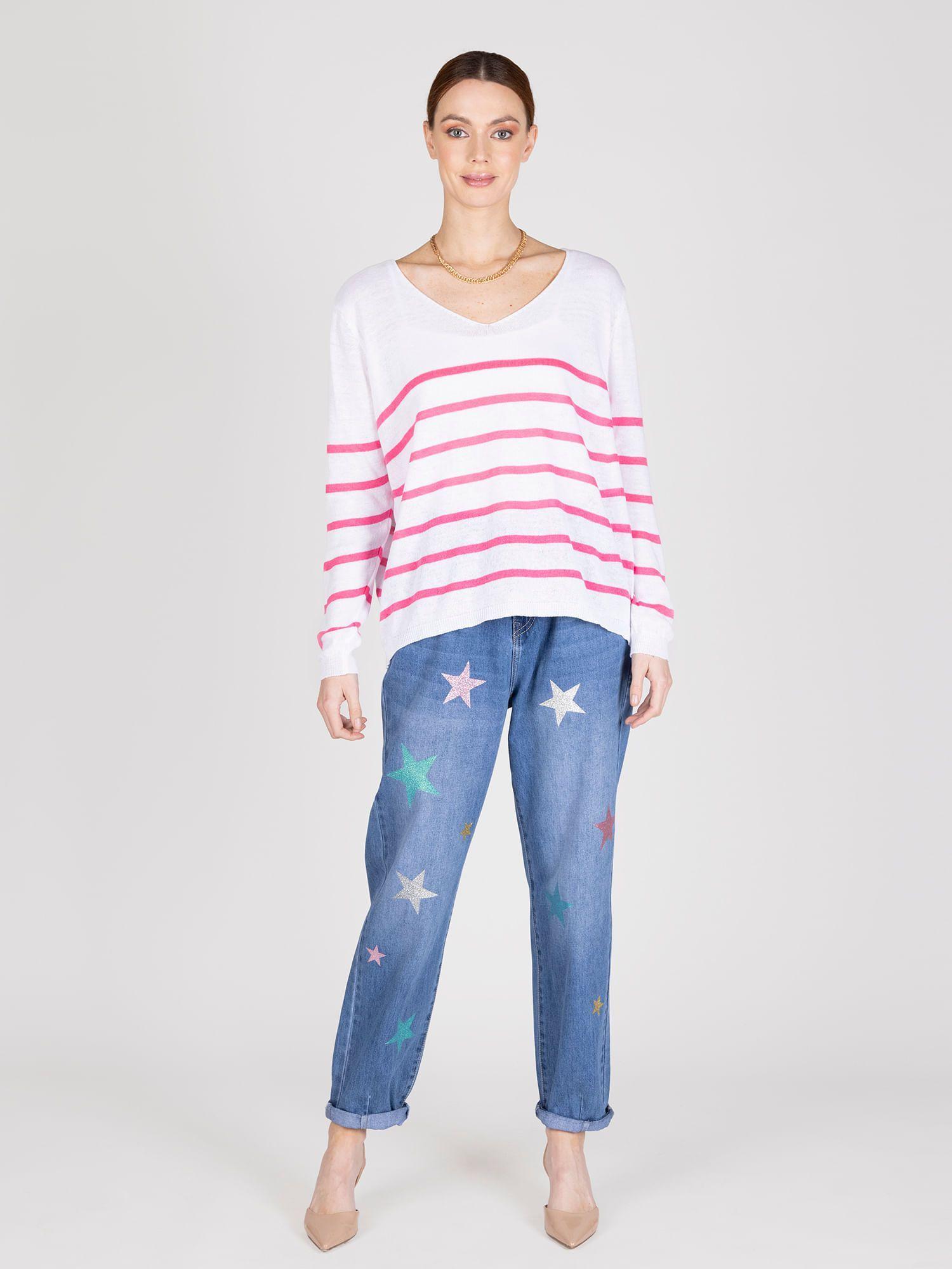 Sweater Navy Cuello En V Lineatre-3