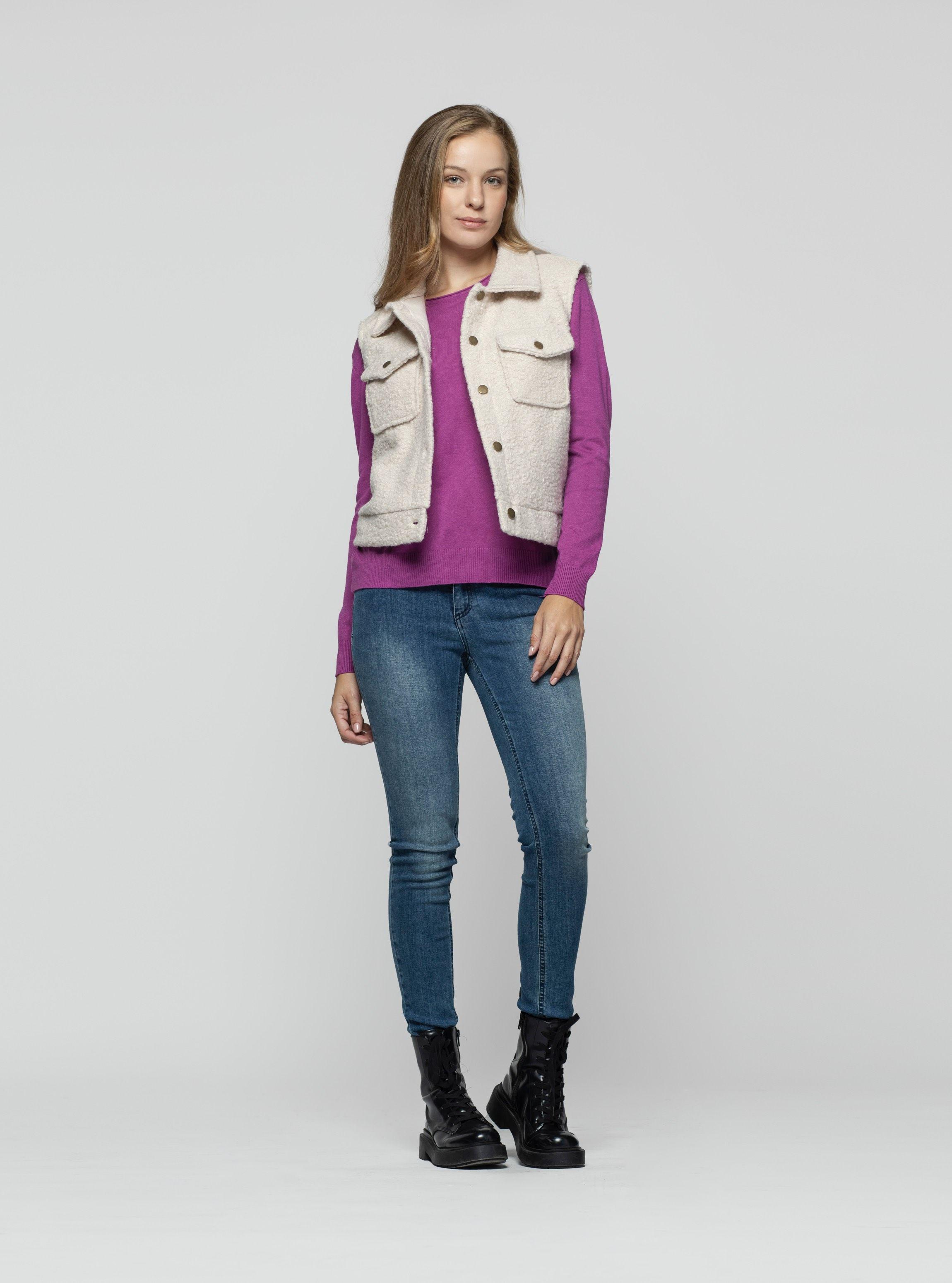 Gillet Mujer Maelis Beige Lineatre-0