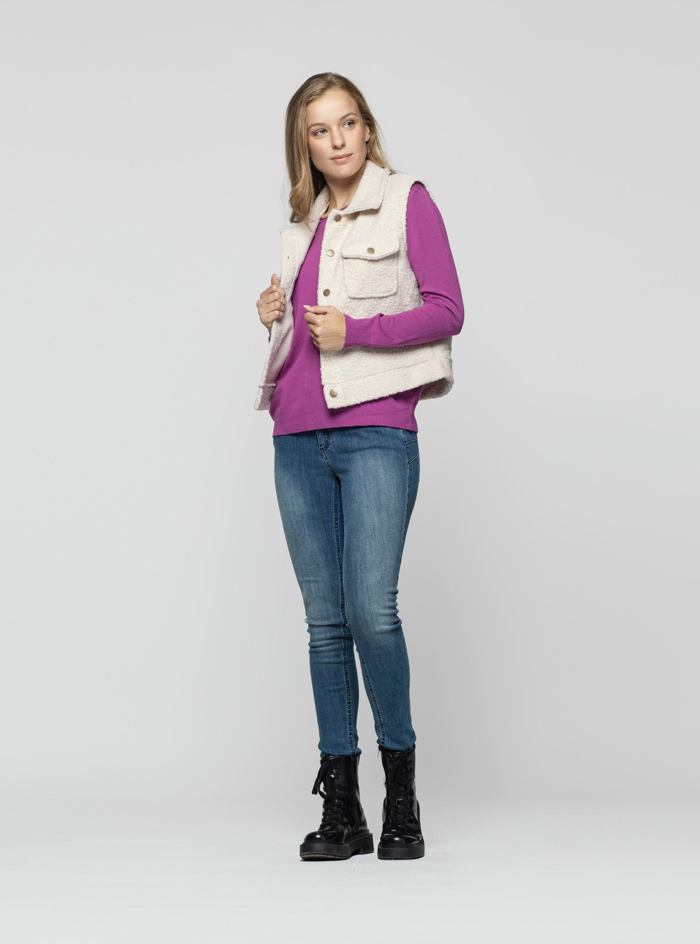 Gillet Mujer Maelis Beige Lineatre-1