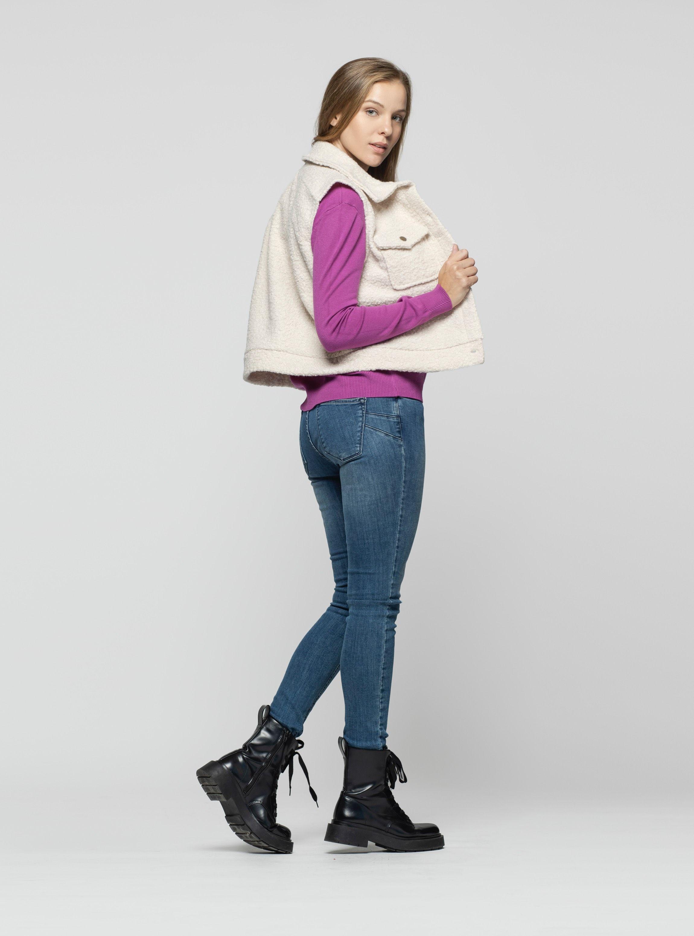 Gillet Mujer Maelis Beige Lineatre-2