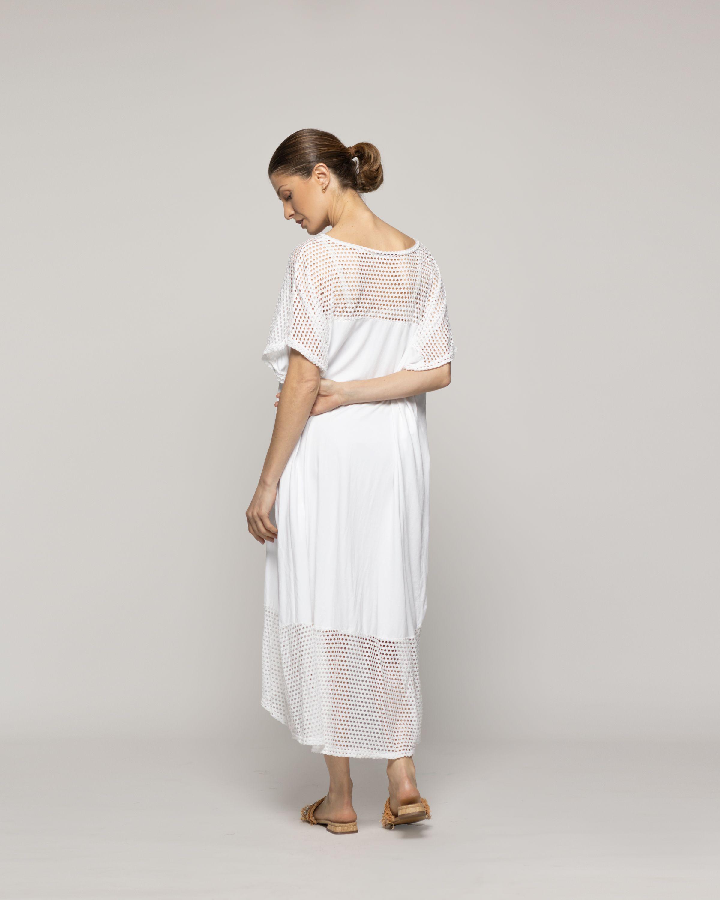 Vestido Mujer Venus Tipo Túnica Blanco Lineatre-2