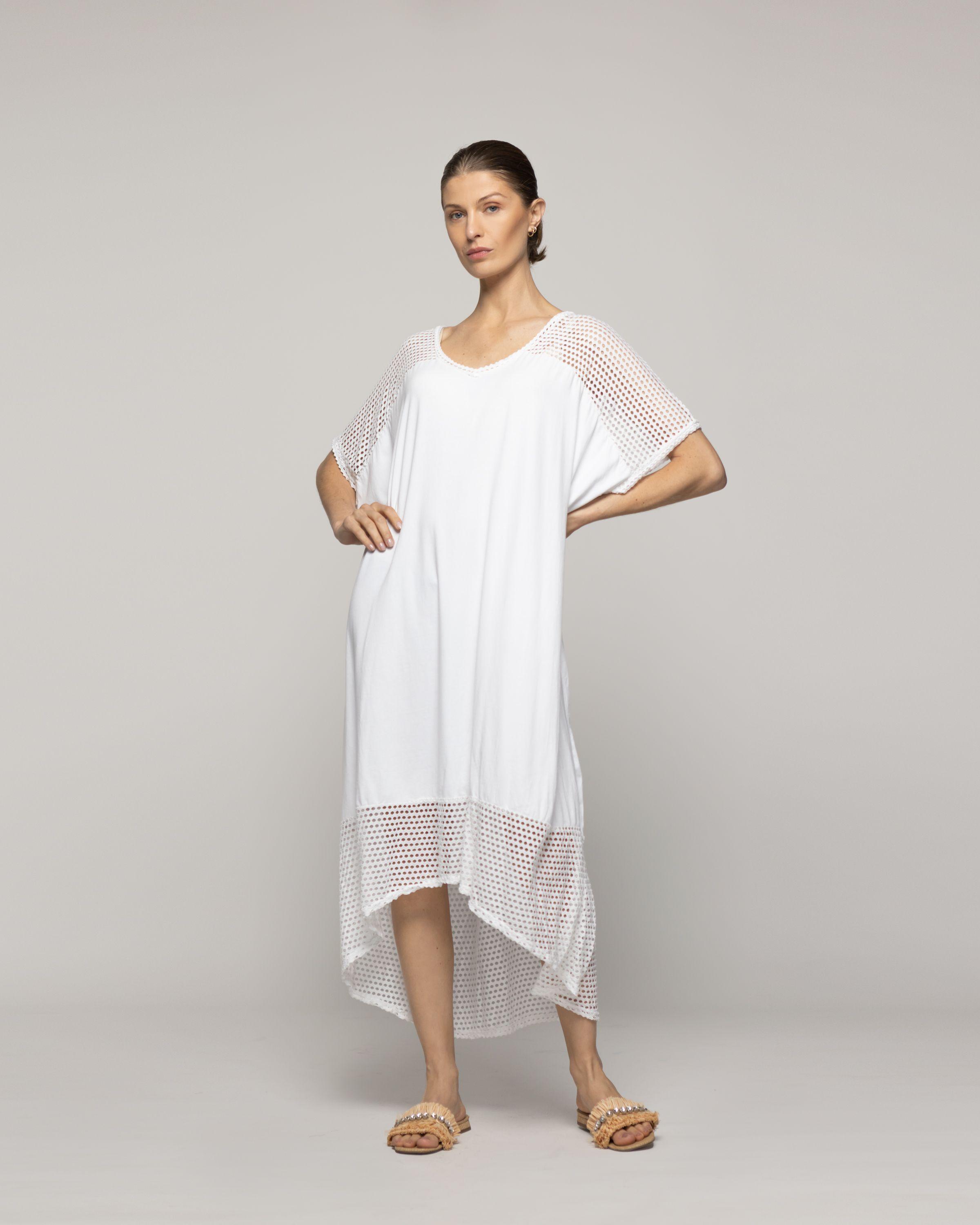 Vestido Mujer Venus Tipo Túnica Blanco Lineatre-4