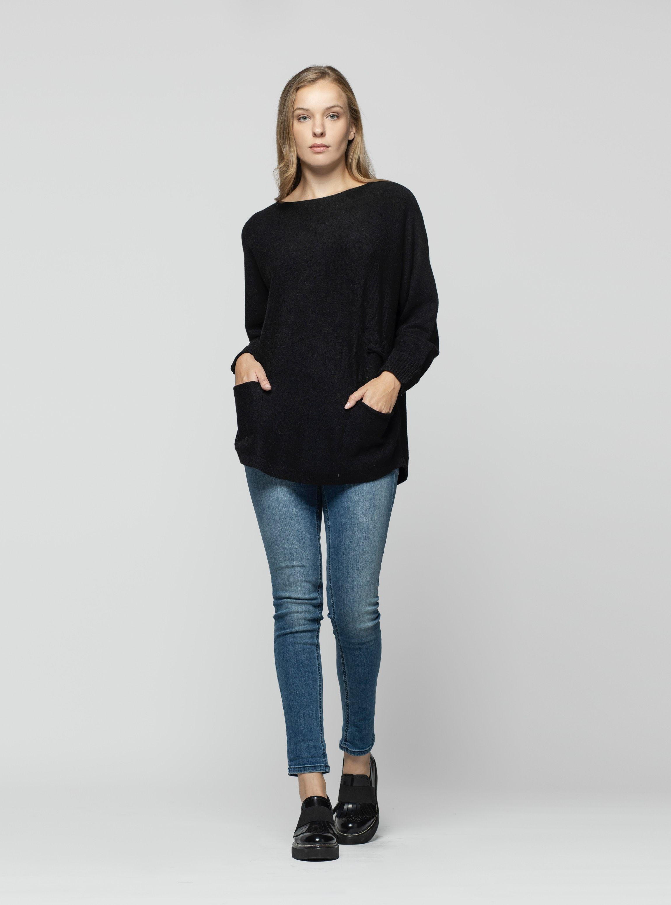 Sweater Mujer Dalia Negro Lineatre-2