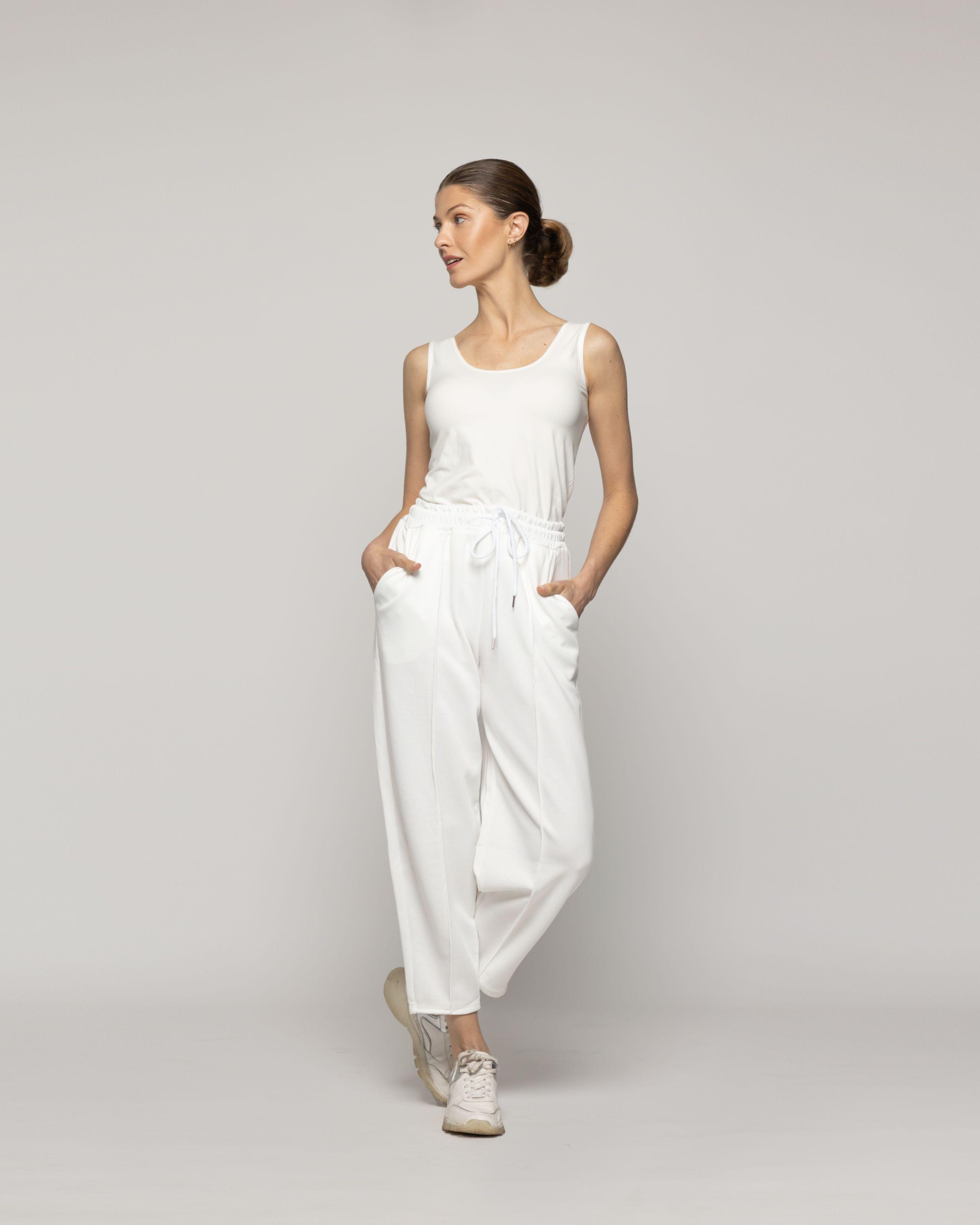 Top Mujer Teodora Mangas Anchas Blanco Lineatre-4