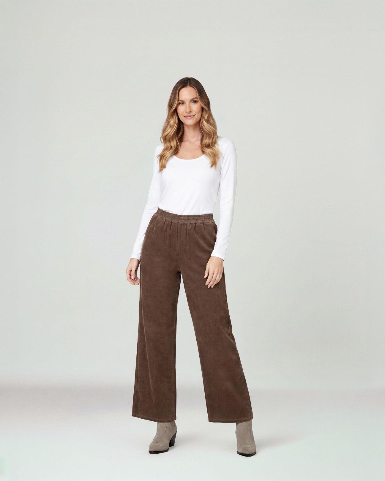 Pantalón Mujer Antonella Chocolate Lineatré-3