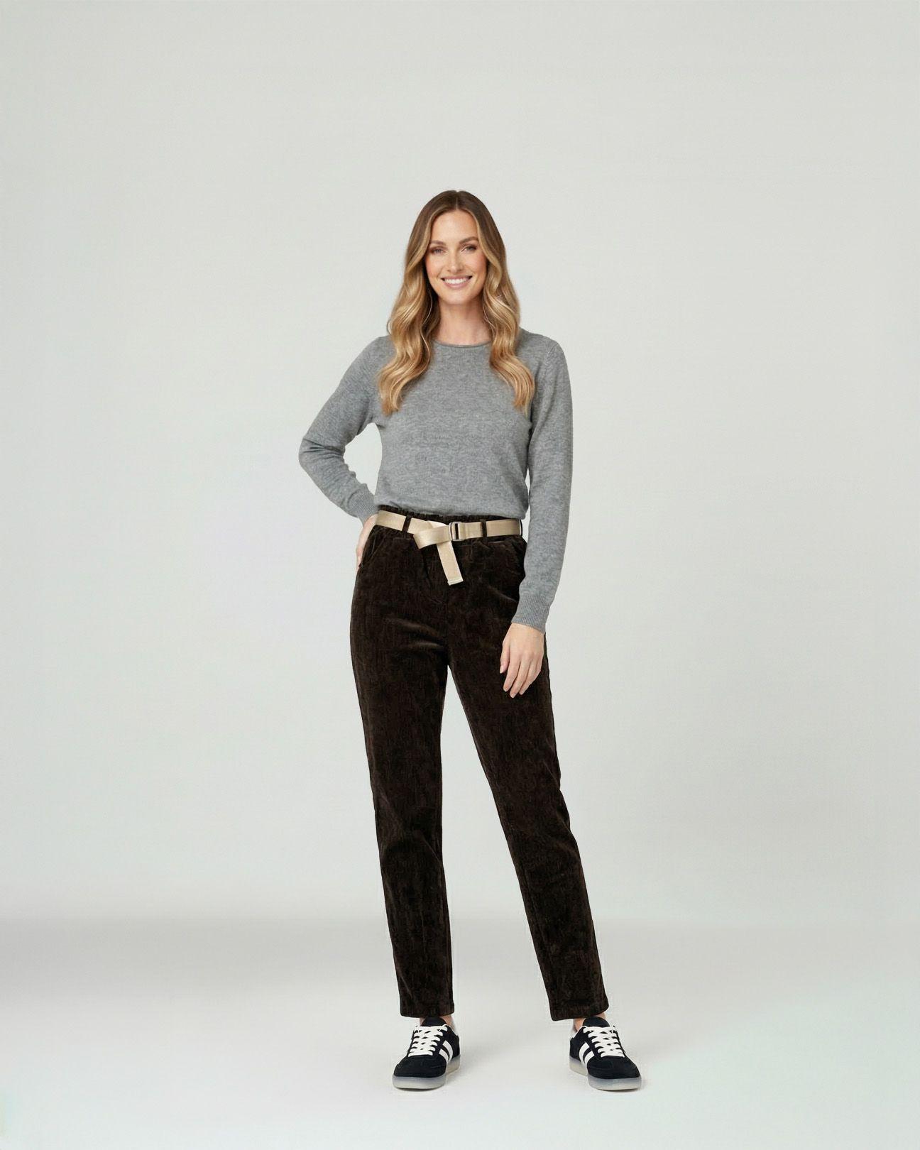 Pantalon Mujer Isabella Regular Chocolate Lineatre-3