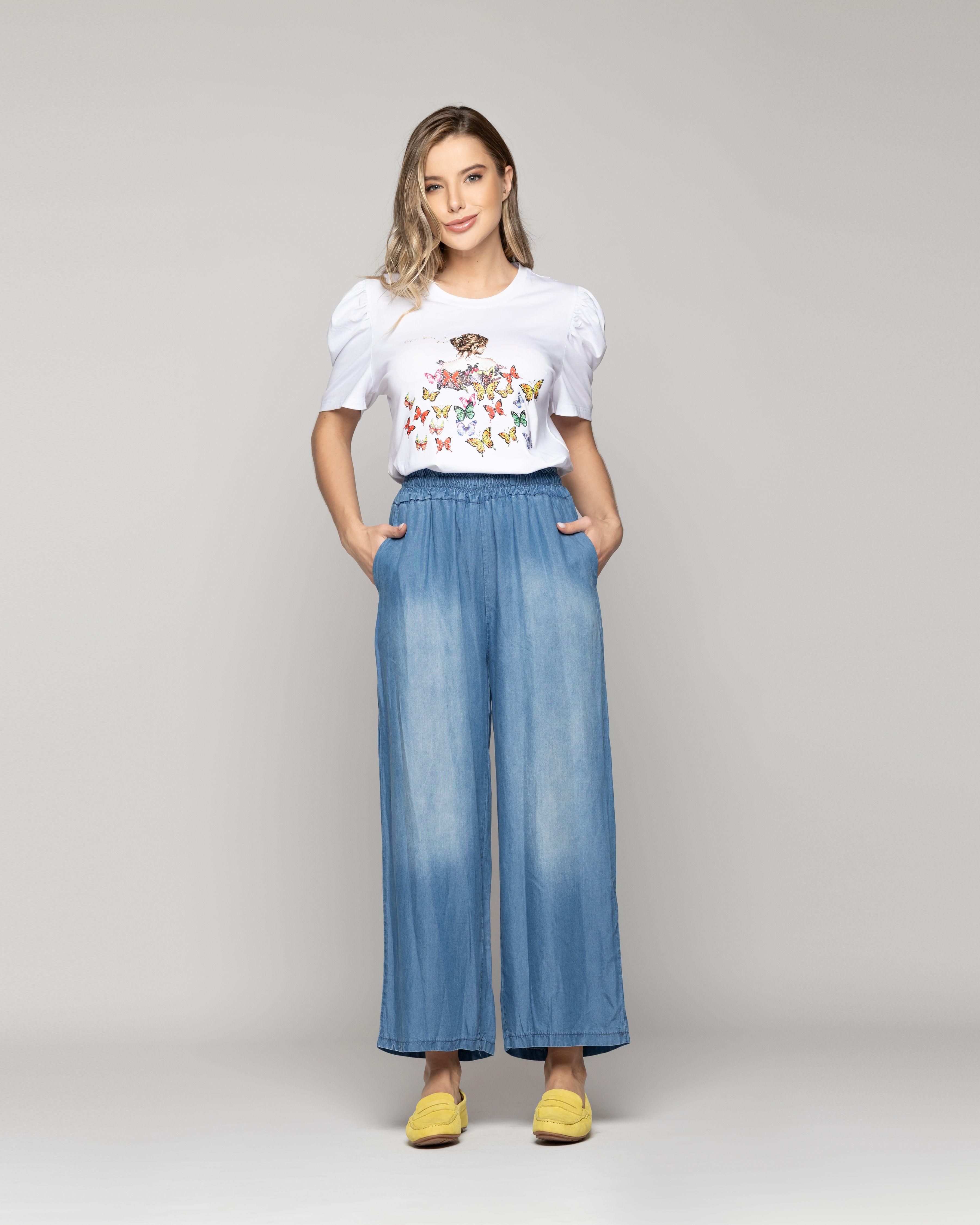 Pantalón Mujer Penelope Denim Holgado Azul Lineatre-0