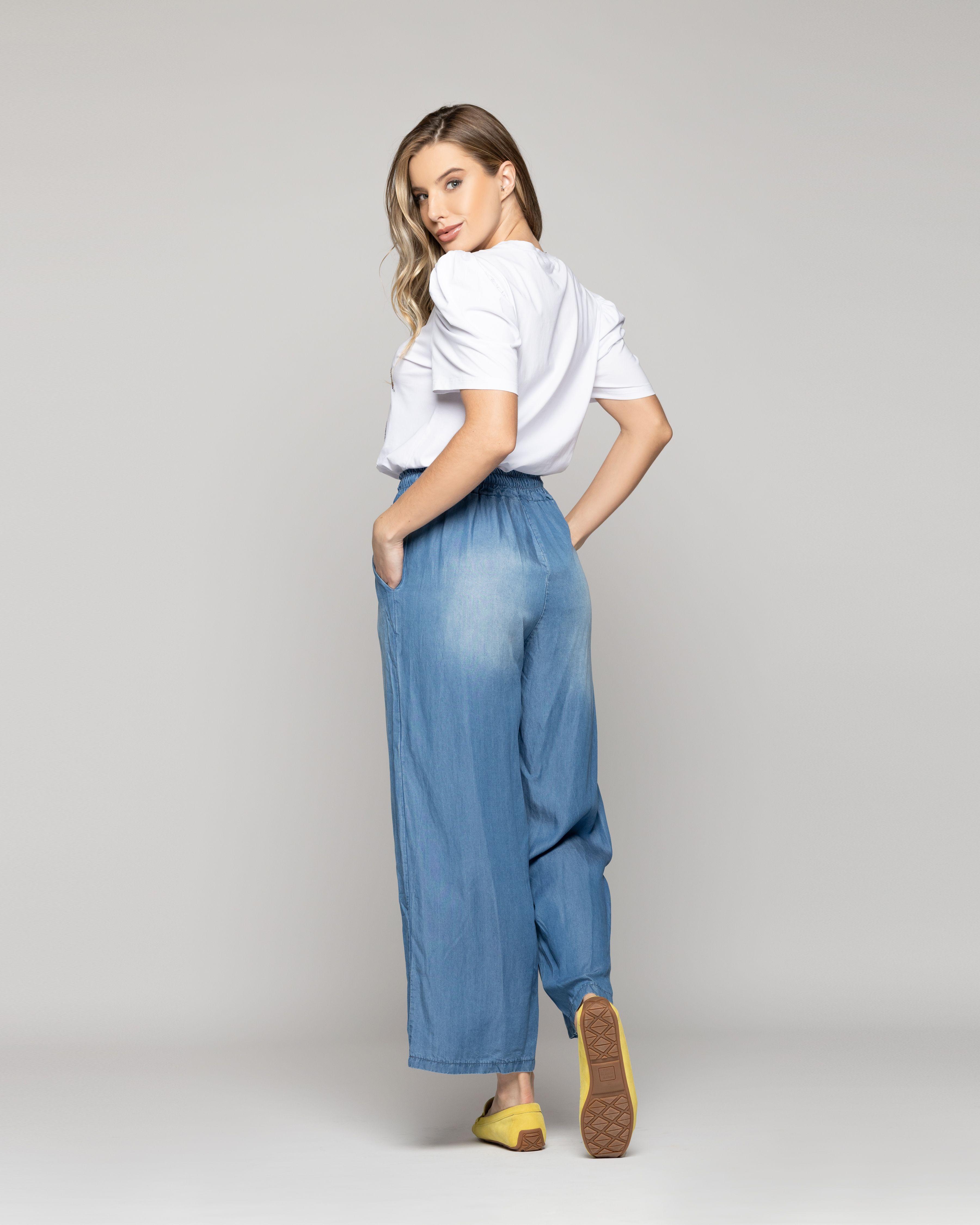 Pantalón Mujer Penelope Denim Holgado Azul Lineatre-2