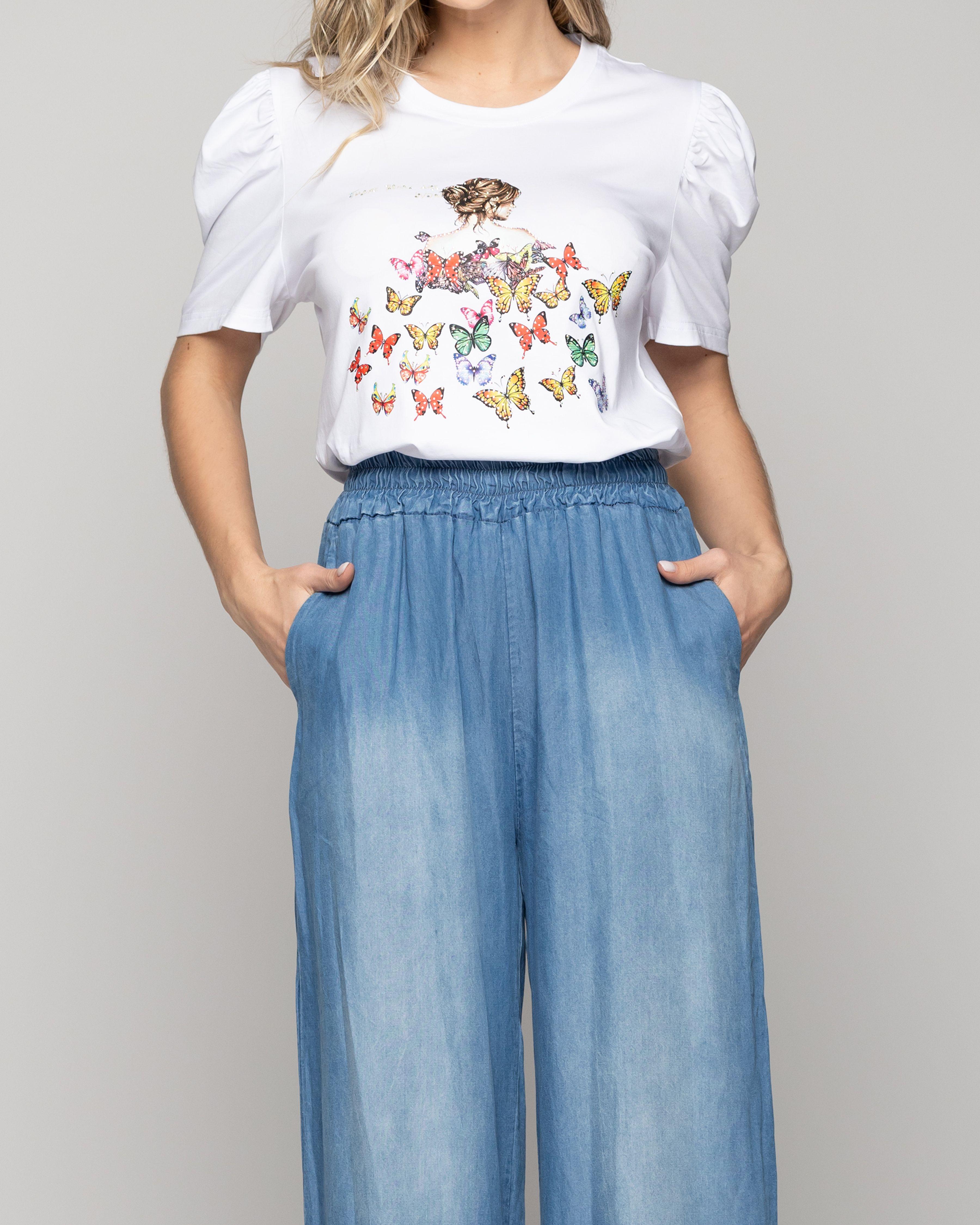 Pantalón Mujer Penelope Denim Holgado Azul Lineatre-3