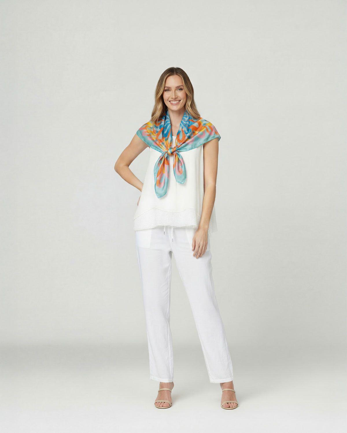 Pañuelo Mujer Emanuela Celeste Lineatre-2