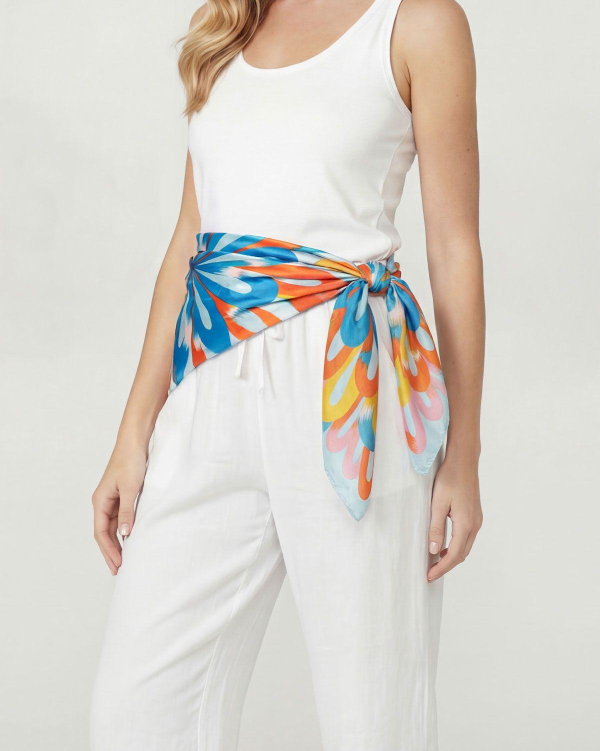 Pañuelo Mujer Emanuela Celeste Lineatre-3